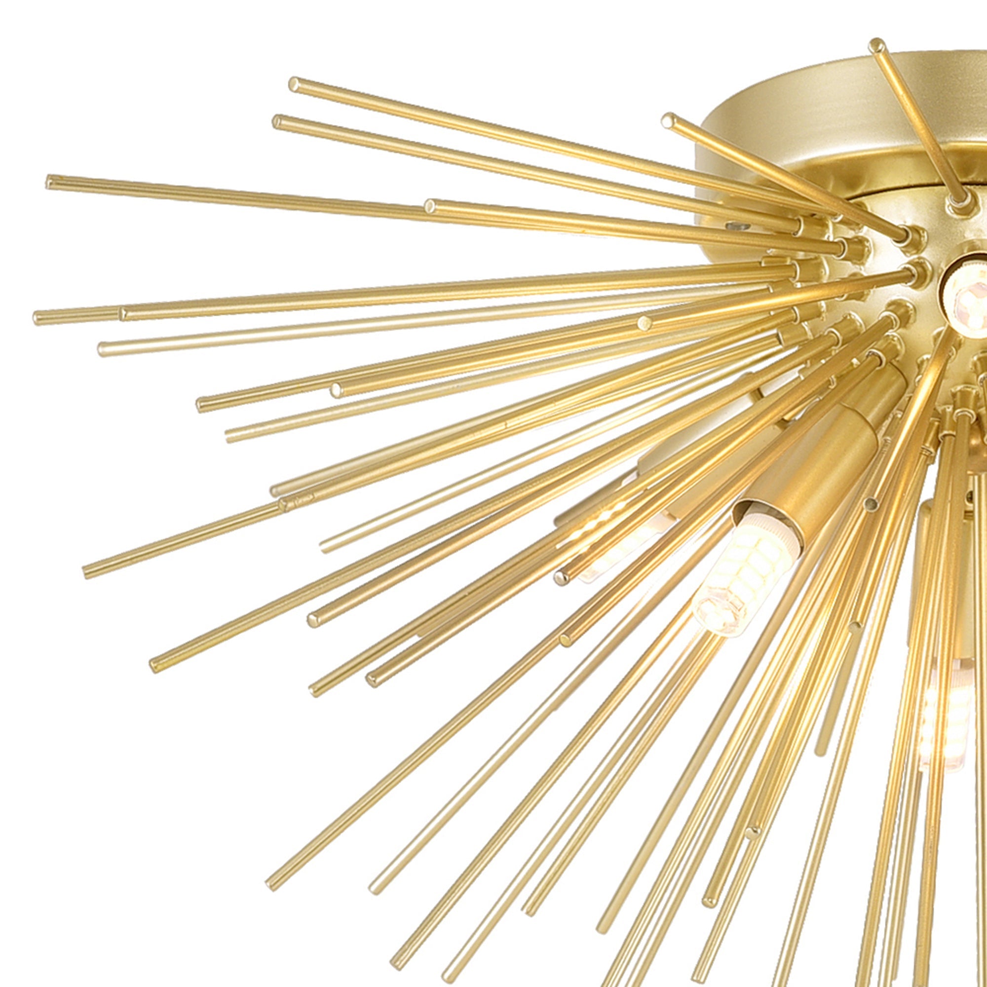 Savannah 6 Light 20in Gold Leaf Flush Mount - CWI Lighting