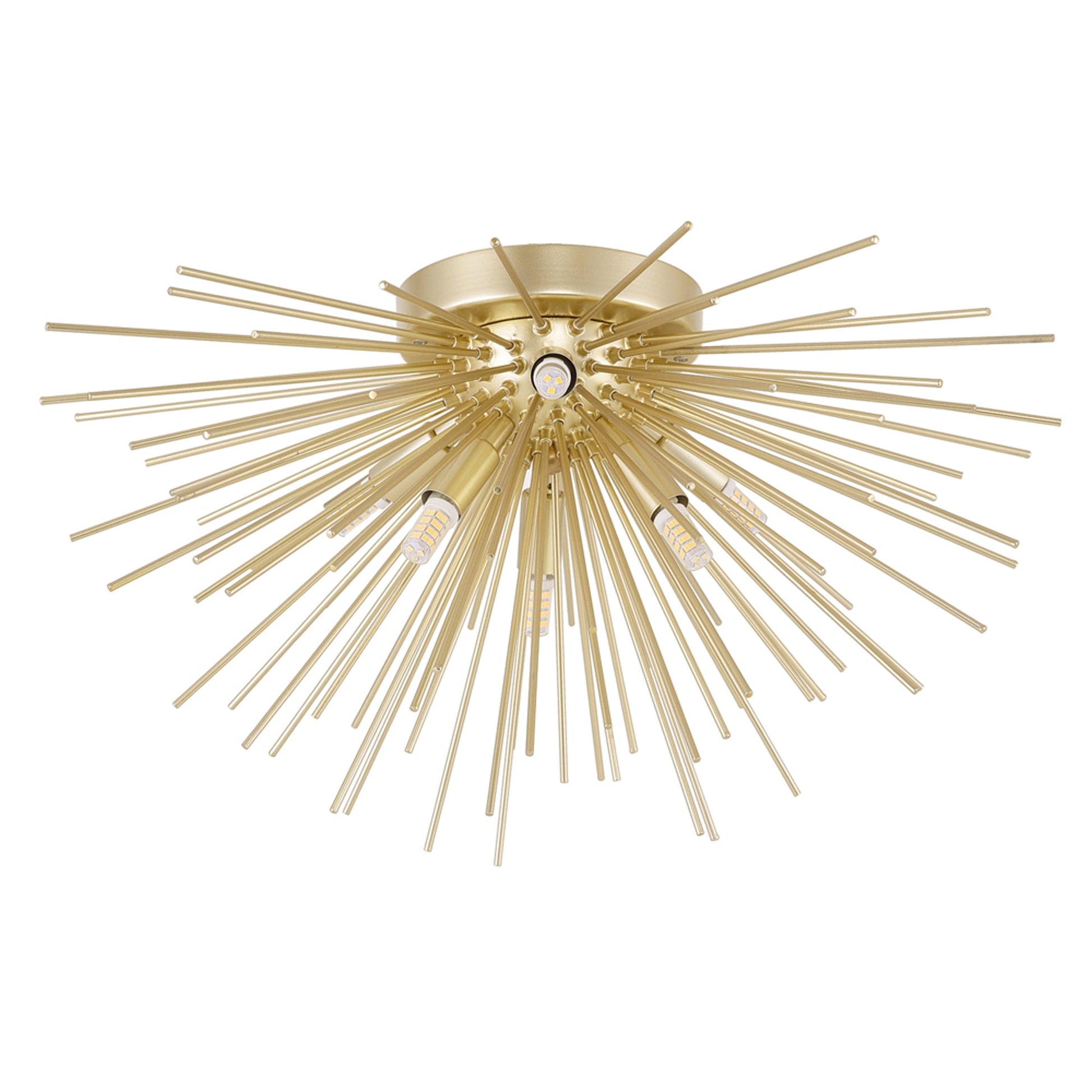 Savannah 6 Light 20in Gold Leaf Flush Mount - CWI Lighting