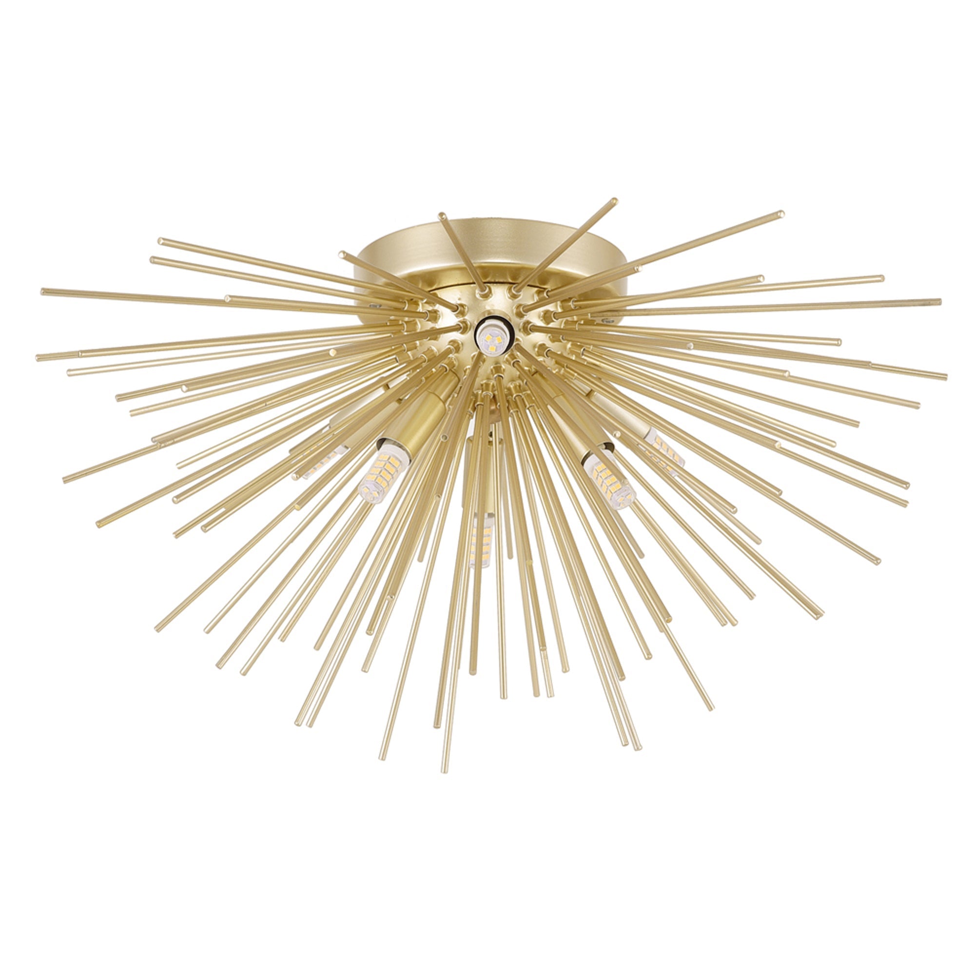 Savannah 6 Light 20in Gold Leaf Flush Mount - CWI Lighting