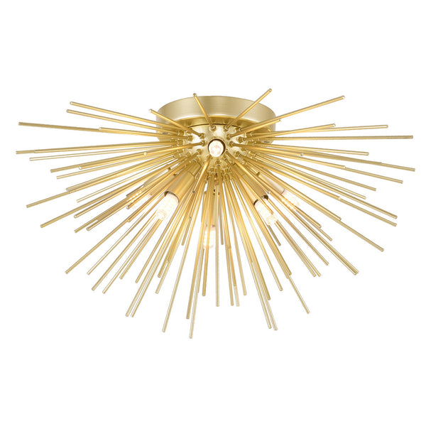 Savannah 6 Light 20in Gold Leaf Flush Mount - CWI Lighting