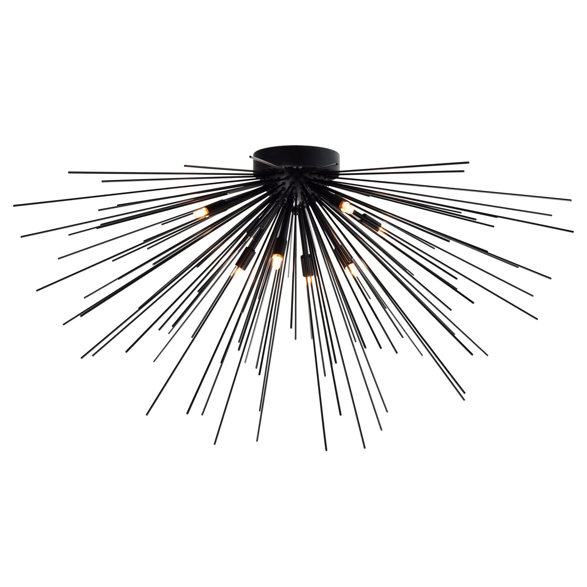 Savannah 8 Light 40in Black Flush Mount - CWI Lighting