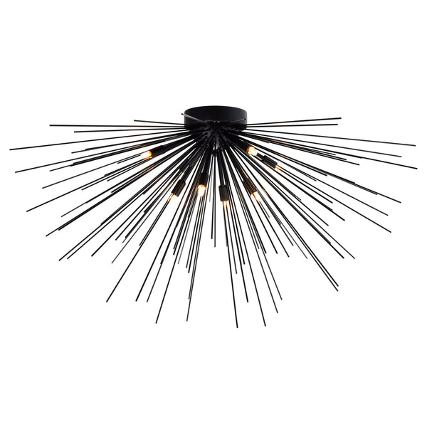 Savannah 8 Light 40in Black Flush Mount - CWI Lighting