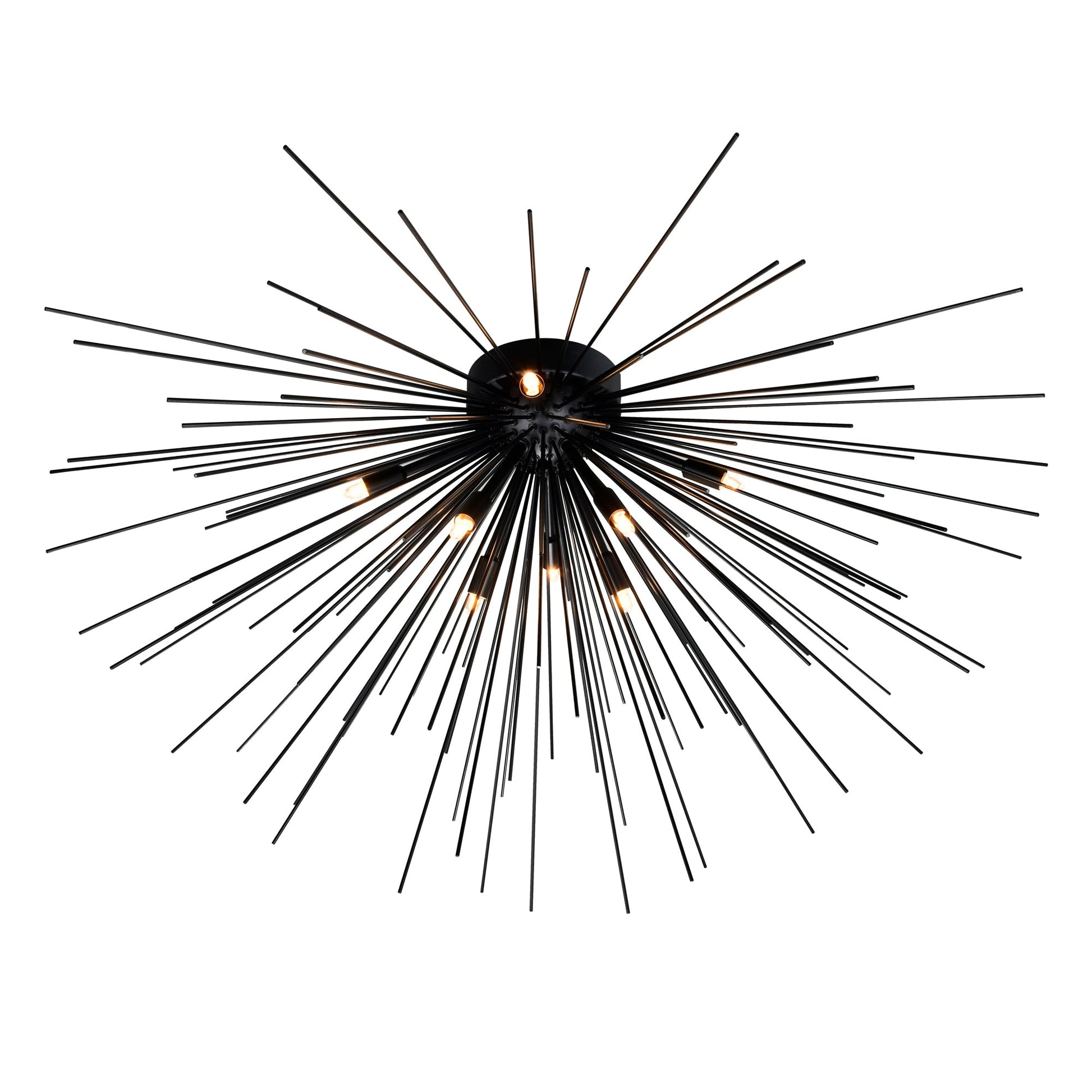 Savannah 8 Light 40in Black Flush Mount - CWI Lighting