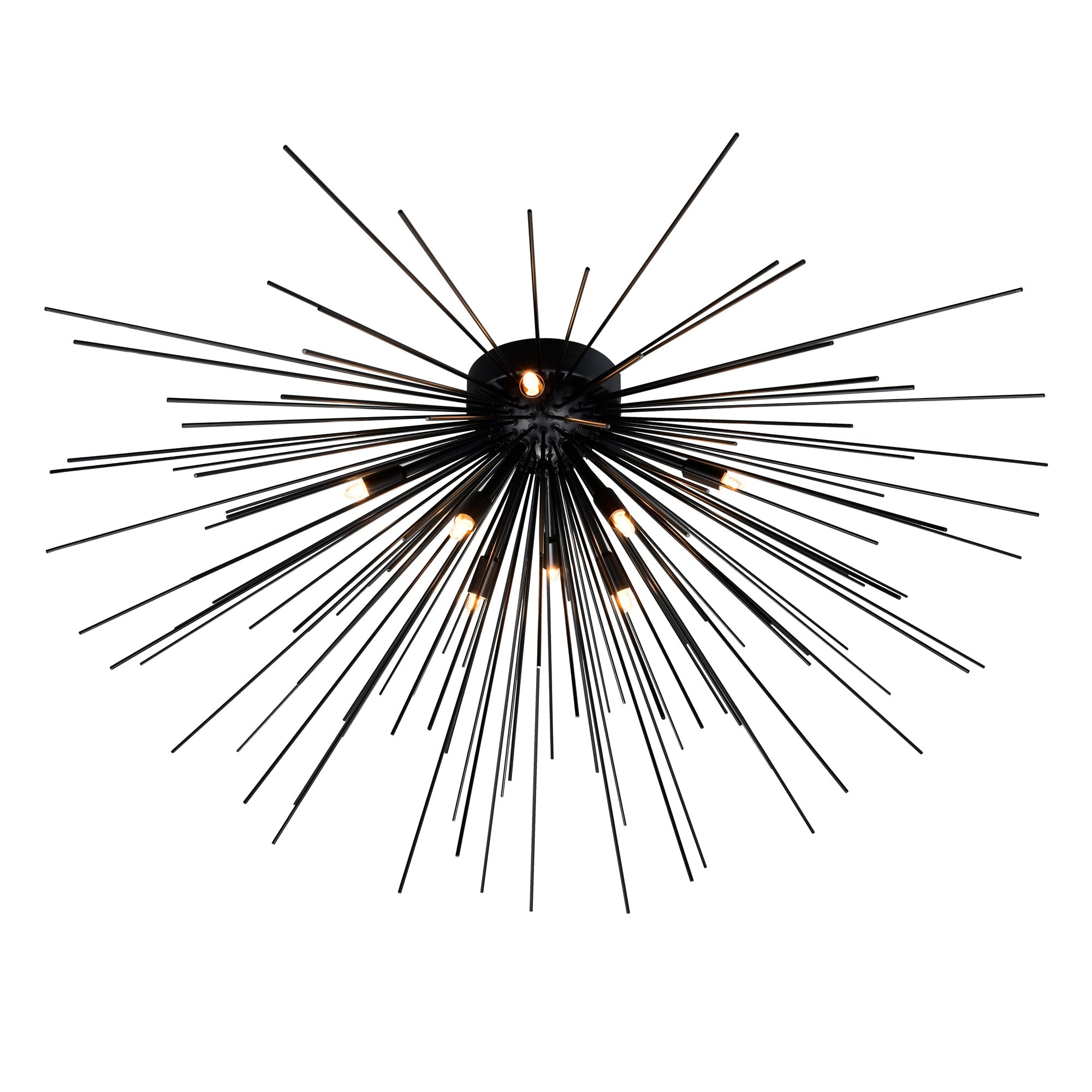 Savannah 8 Light 40in Black Flush Mount - CWI Lighting