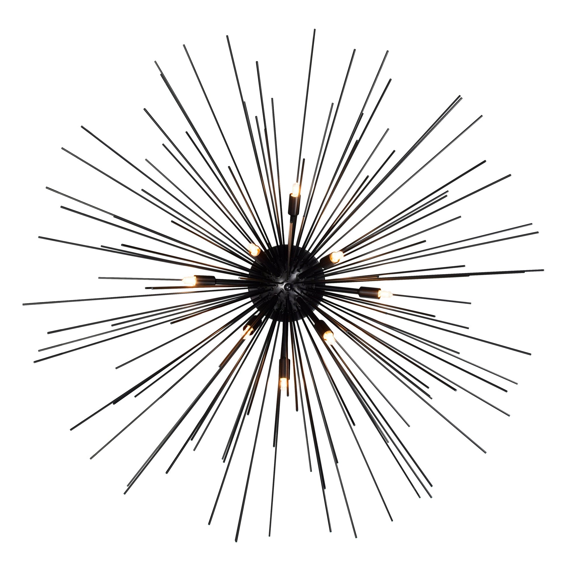 Savannah 8 Light 40in Black Flush Mount - CWI Lighting