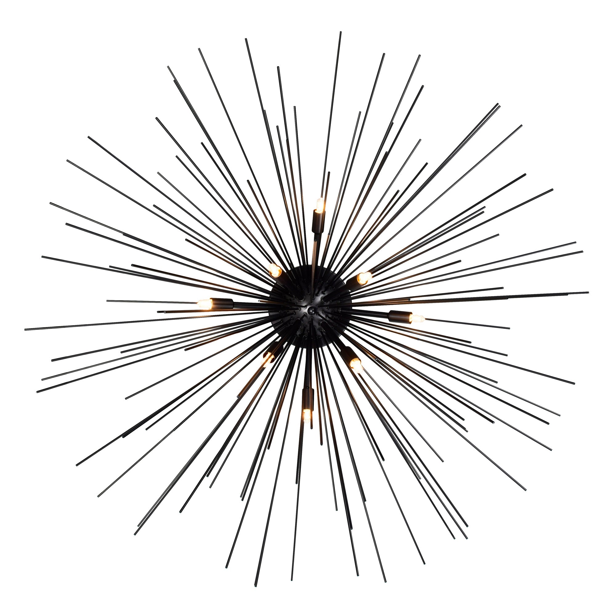 Savannah 8 Light 40in Black Flush Mount - CWI Lighting