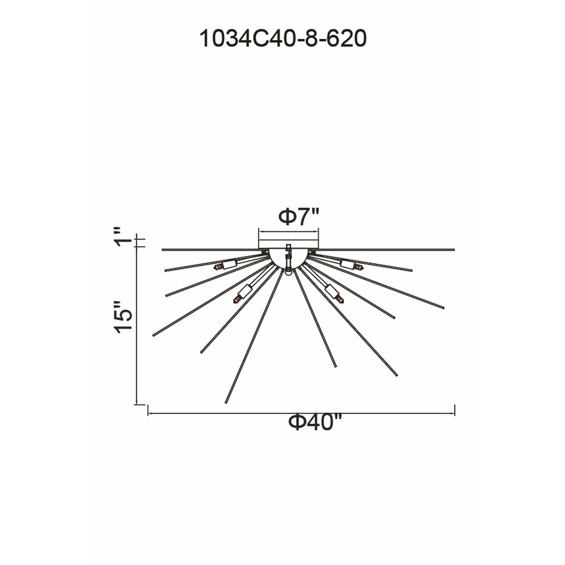 Savannah 8 Light 40in Gold Leaf Flush Mount - CWI Lighting