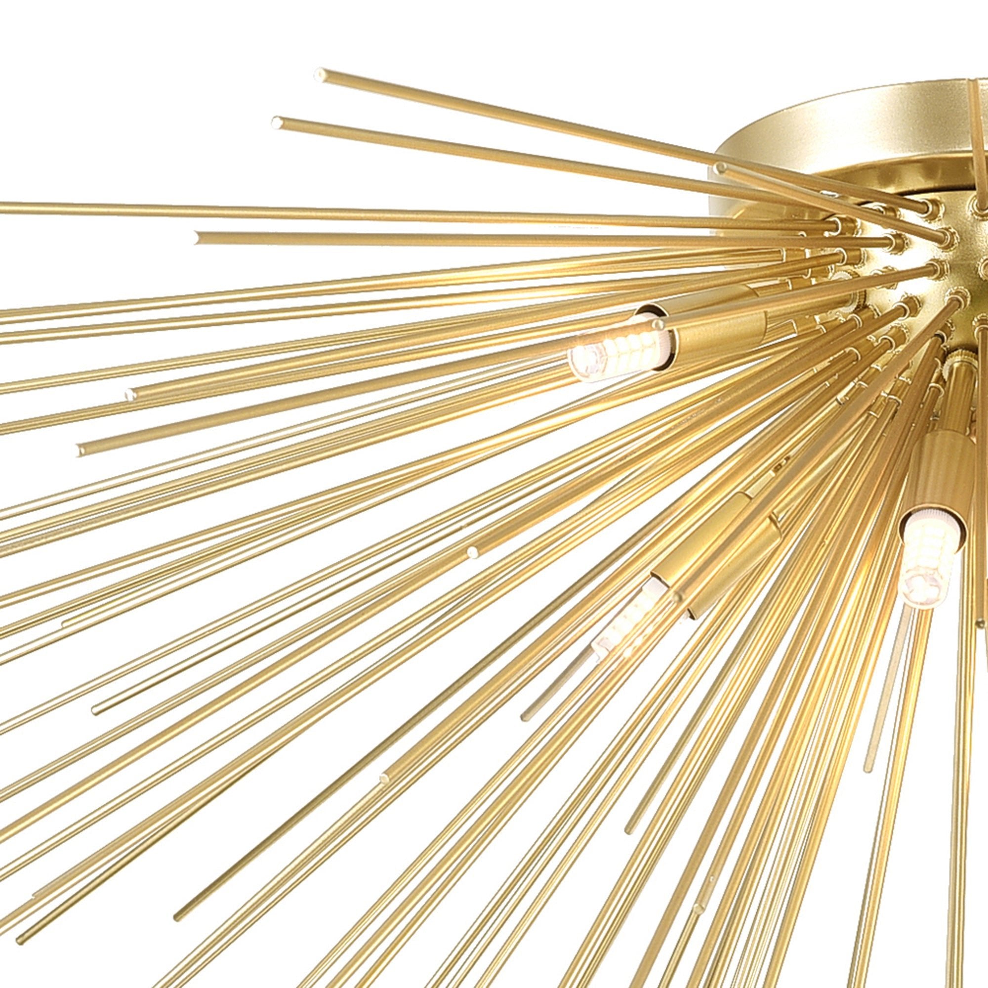 Savannah 8 Light 40in Gold Leaf Flush Mount - CWI Lighting