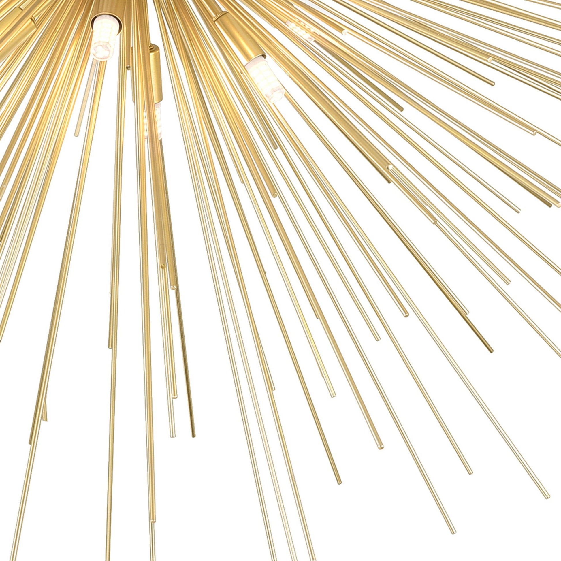 Savannah 8 Light 40in Gold Leaf Flush Mount - CWI Lighting