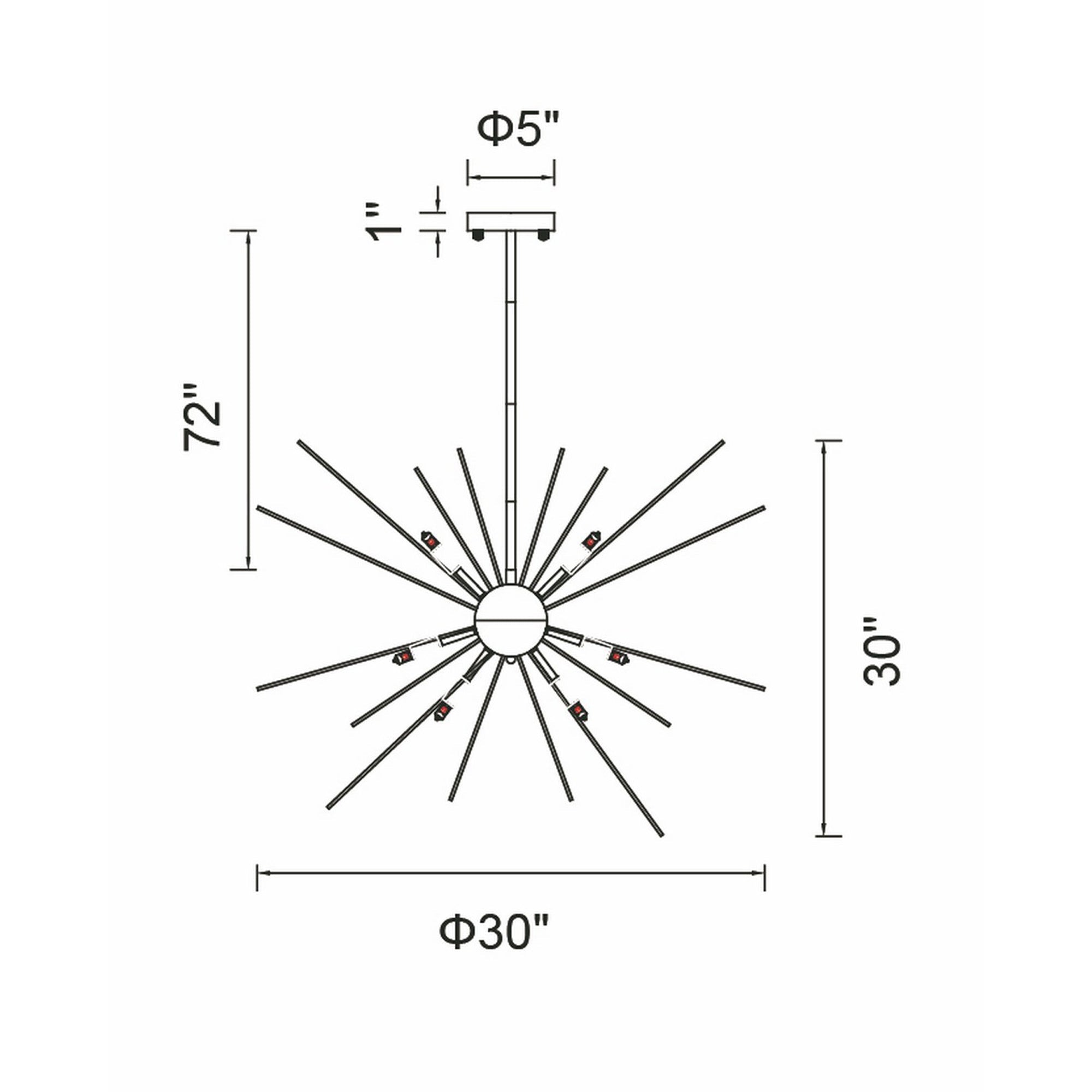 Savannah 9 Light 30in Black Chandelier - CWI Lighting