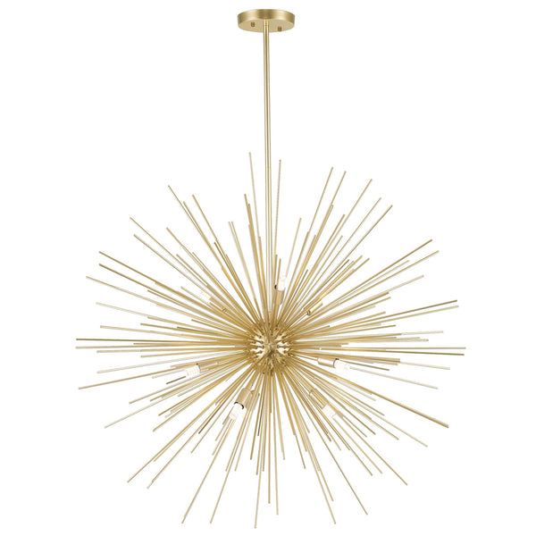 Savannah 9 Light 33in Gold Leaf Chandelier - CWI Lighting