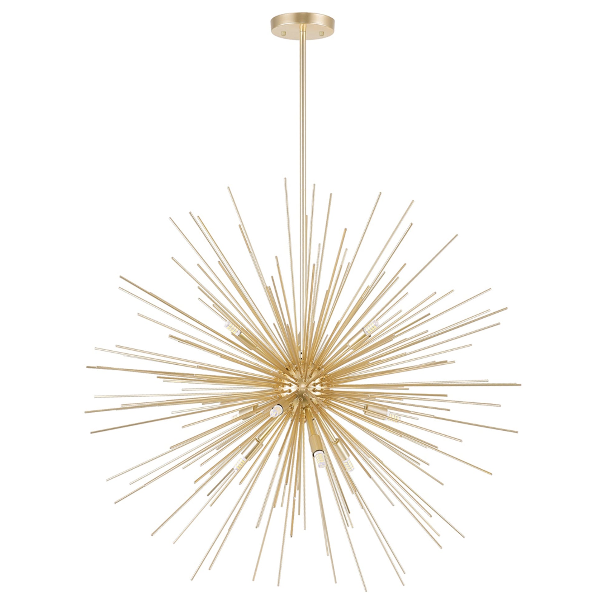 Savannah 9 Light 33in Gold Leaf Chandelier - CWI Lighting