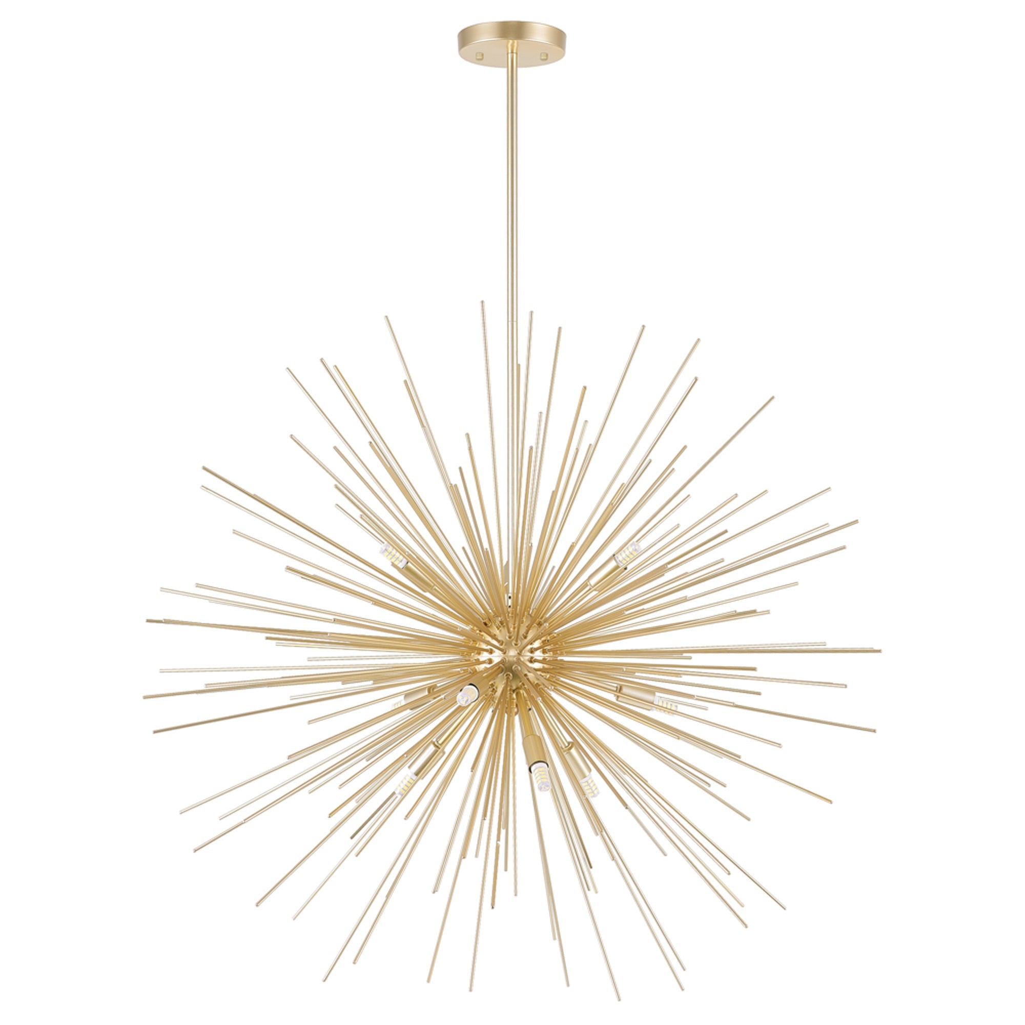 Savannah 9 Light 33in Gold Leaf Chandelier - CWI Lighting