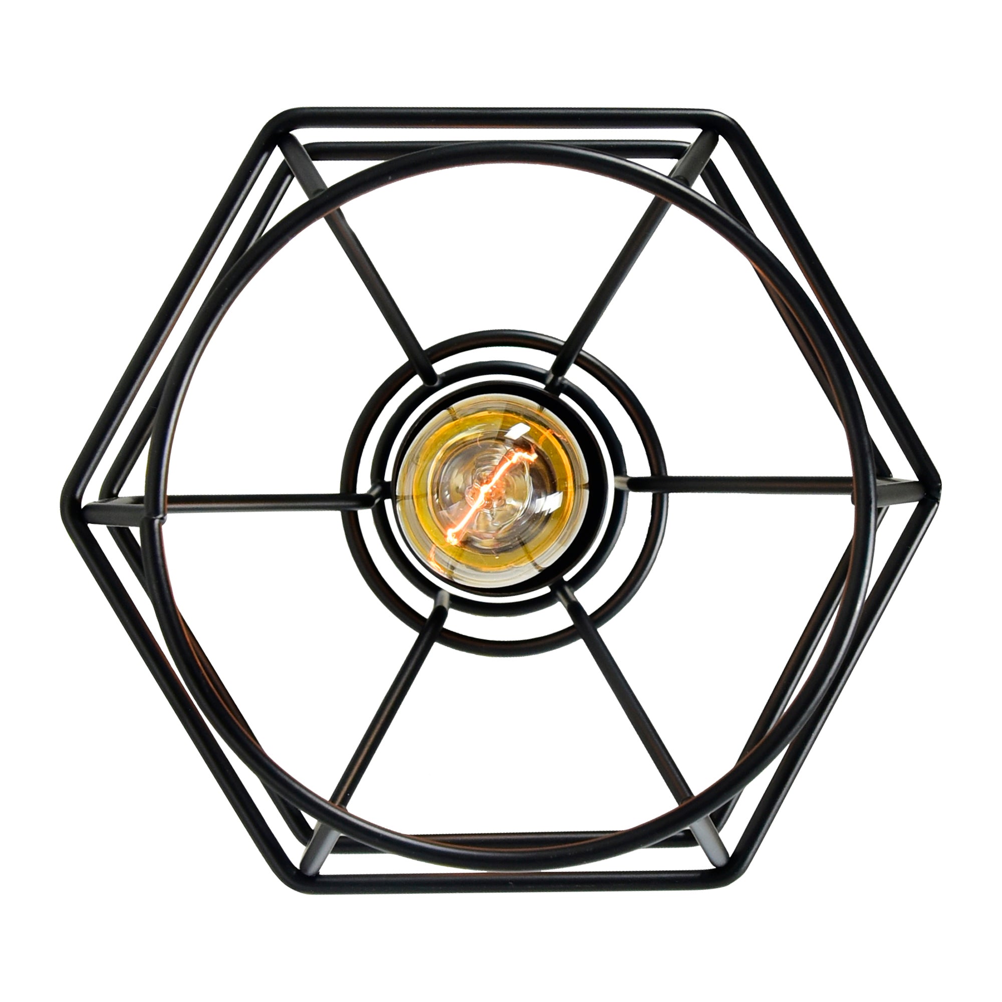 Secure 1 Light 6in Black Mini Pendant - CWI Lighting