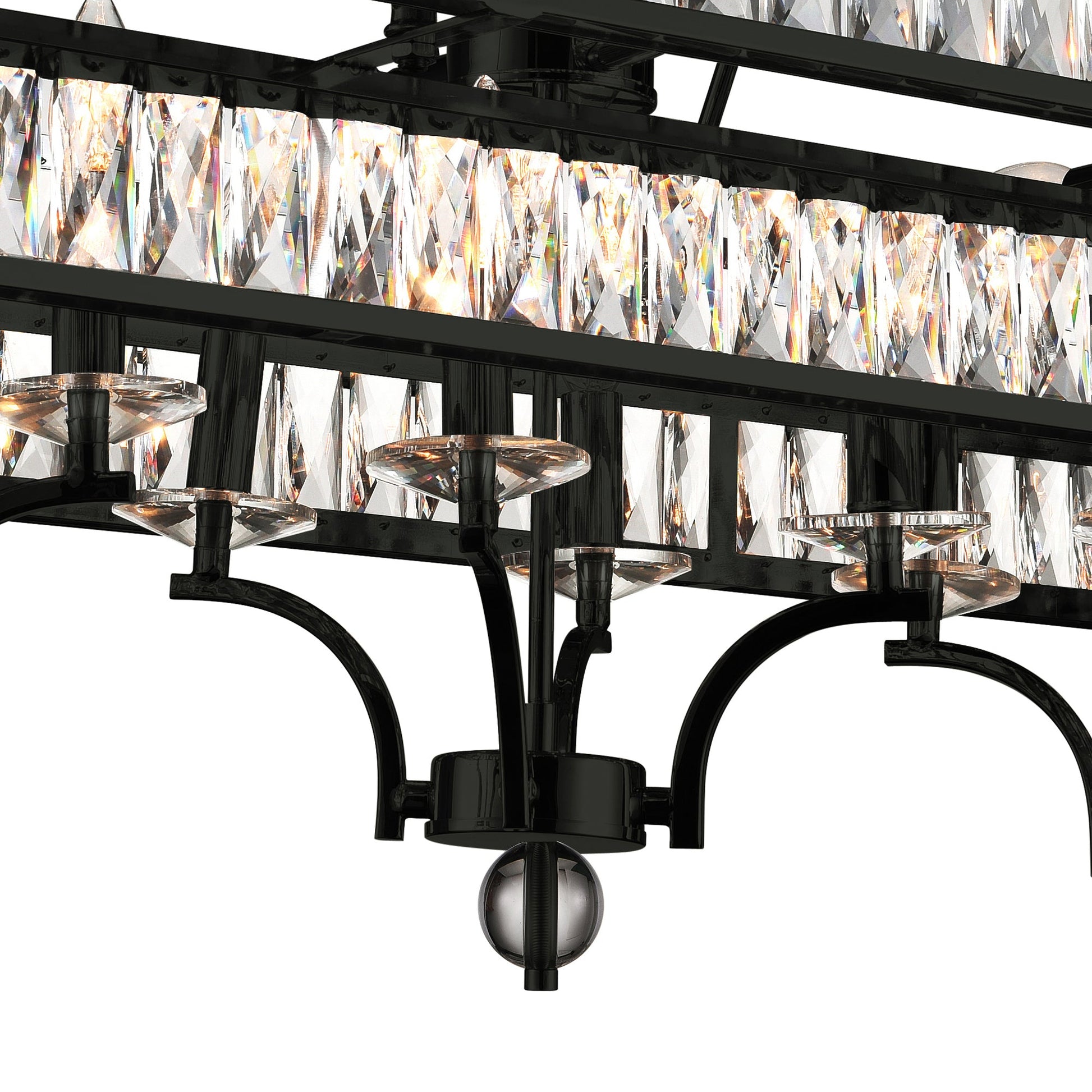 Shalia 20 Light Island Chandelier With Black Finish - CWI Lighting
