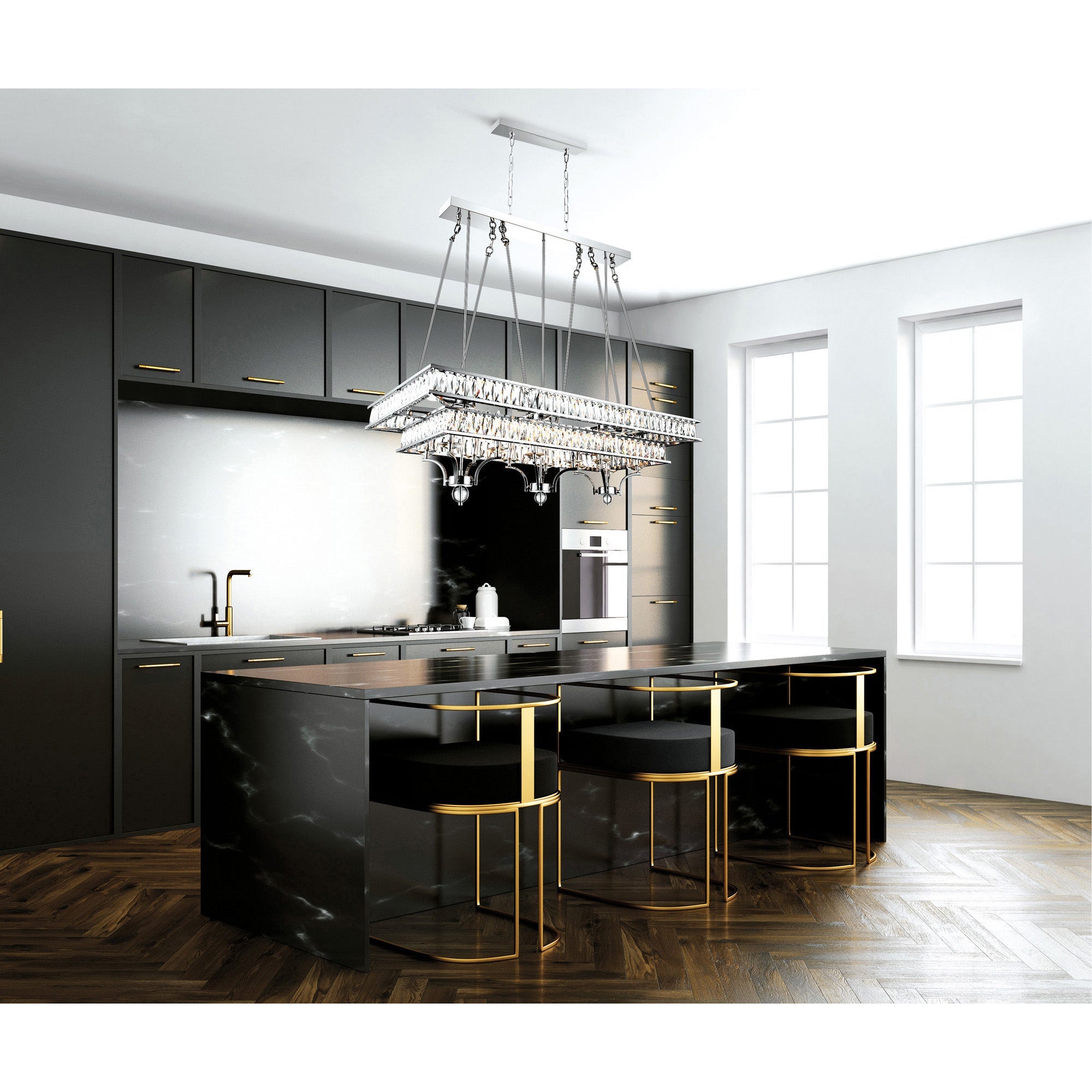 Shalia 20 Light Island Chandelier With Chrome Finish - CWI Lighting