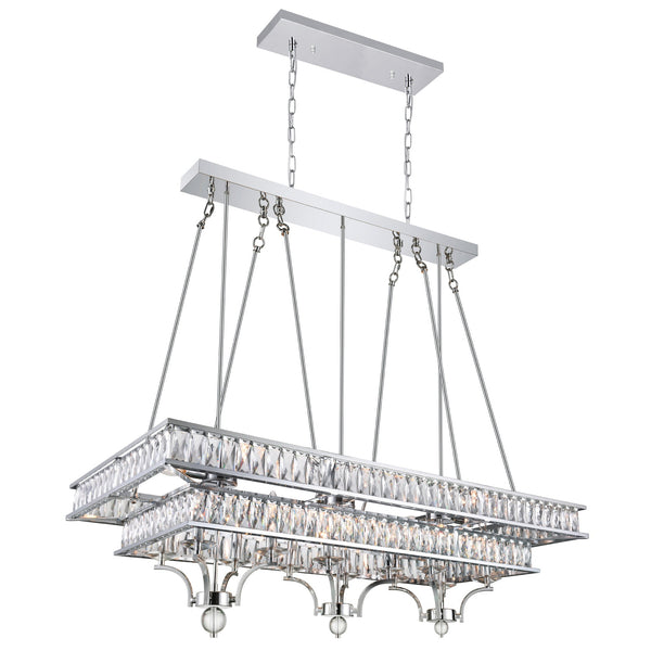 Shalia 20 Light Island Chandelier With Chrome Finish - CWI Lighting