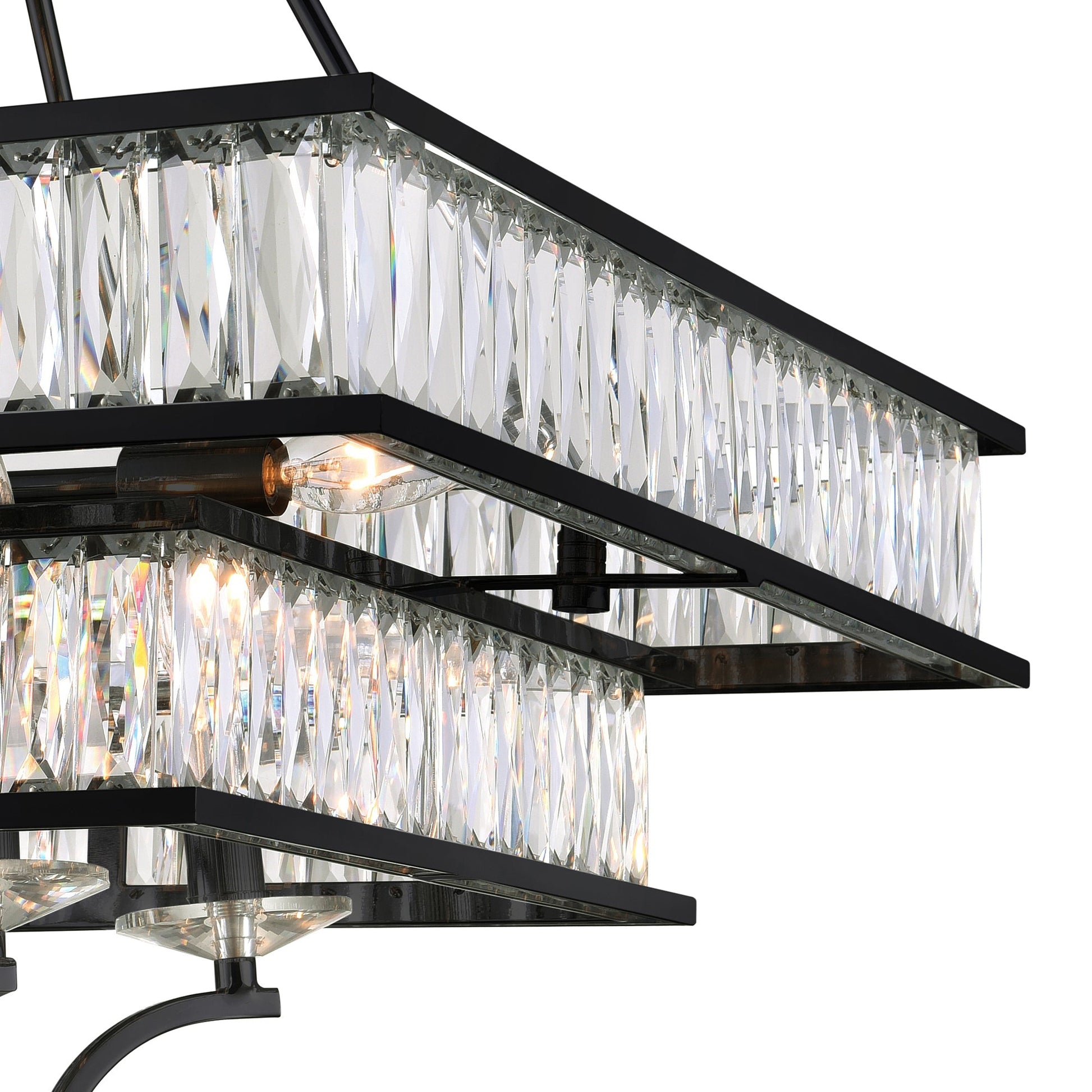 Shalia 8 Light Chandelier With Black Finish - CWI Lighting