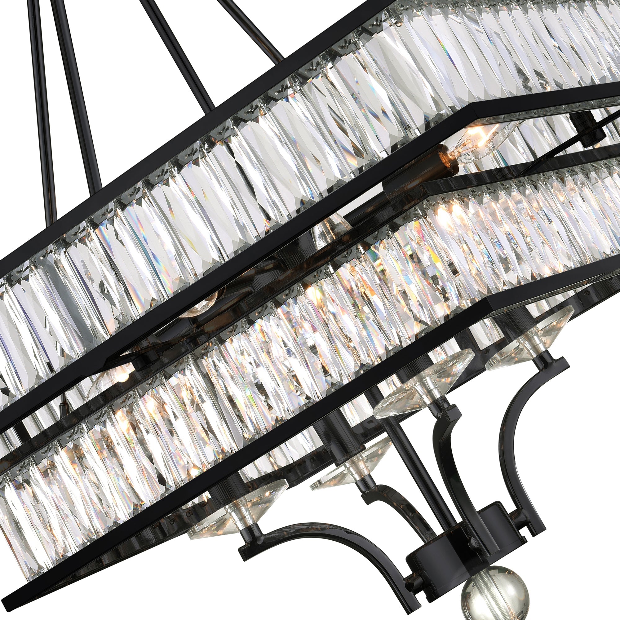 Shalia 8 Light Chandelier With Black Finish - CWI Lighting