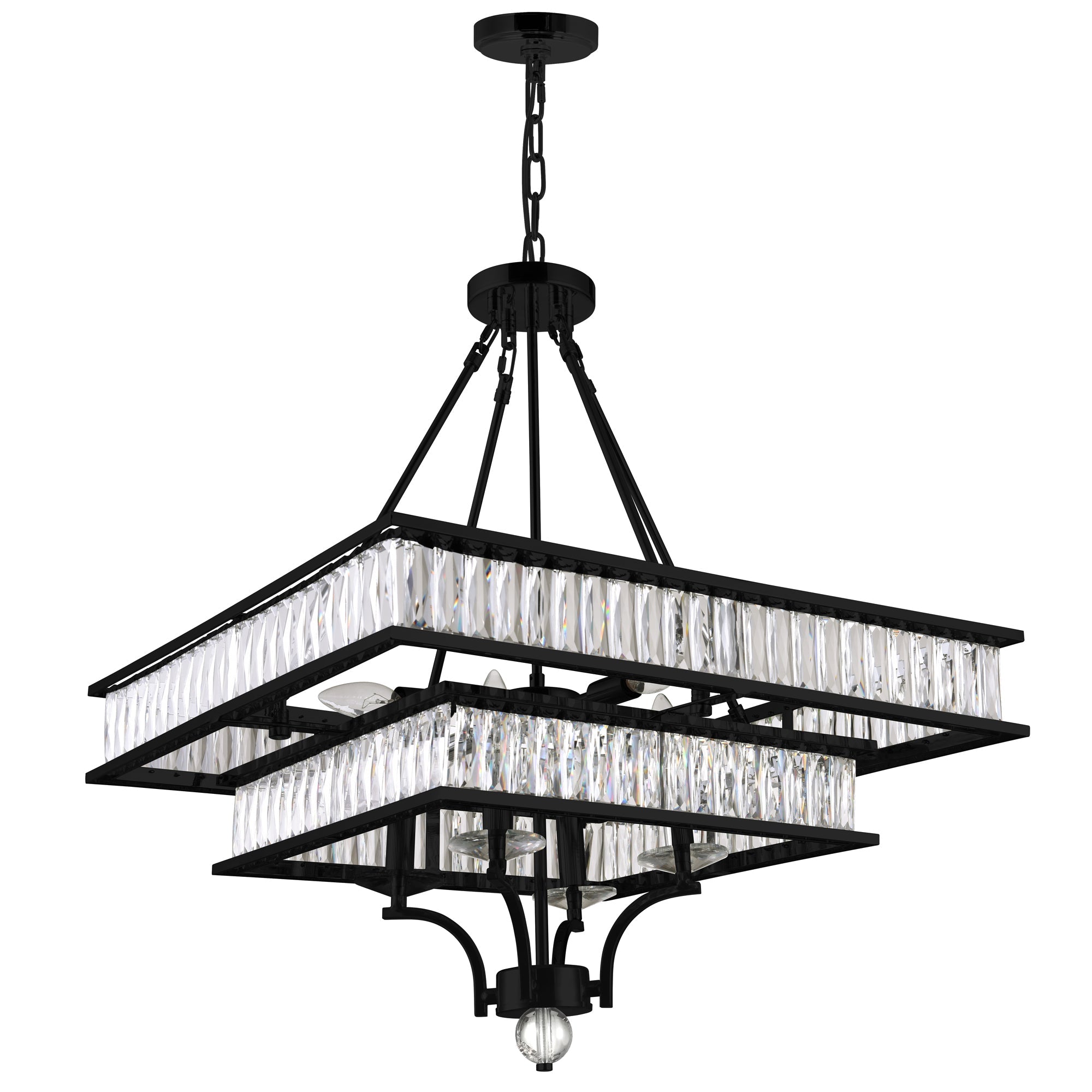Shalia 8 Light Chandelier With Black Finish - CWI Lighting