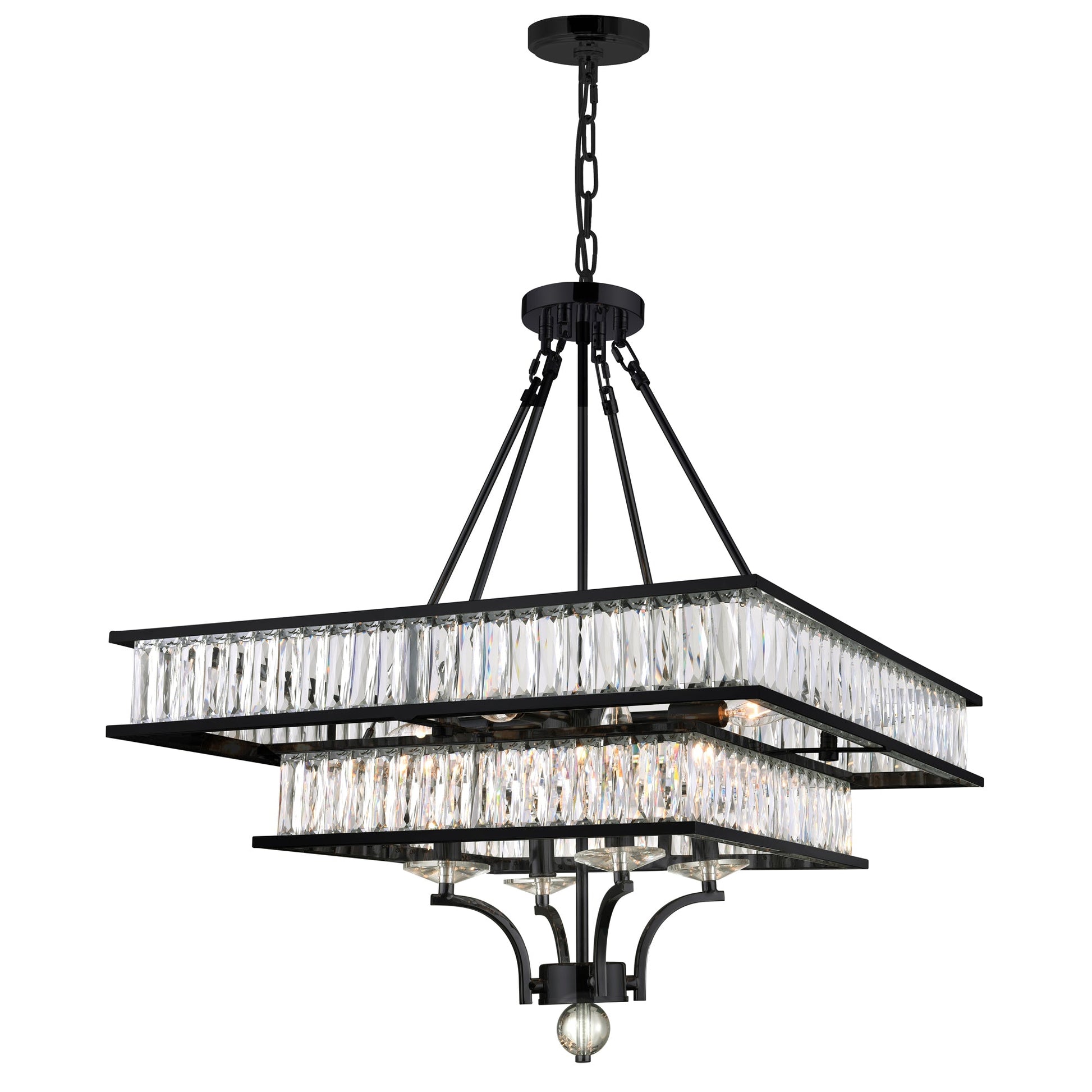 Shalia 8 Light Chandelier With Black Finish - CWI Lighting