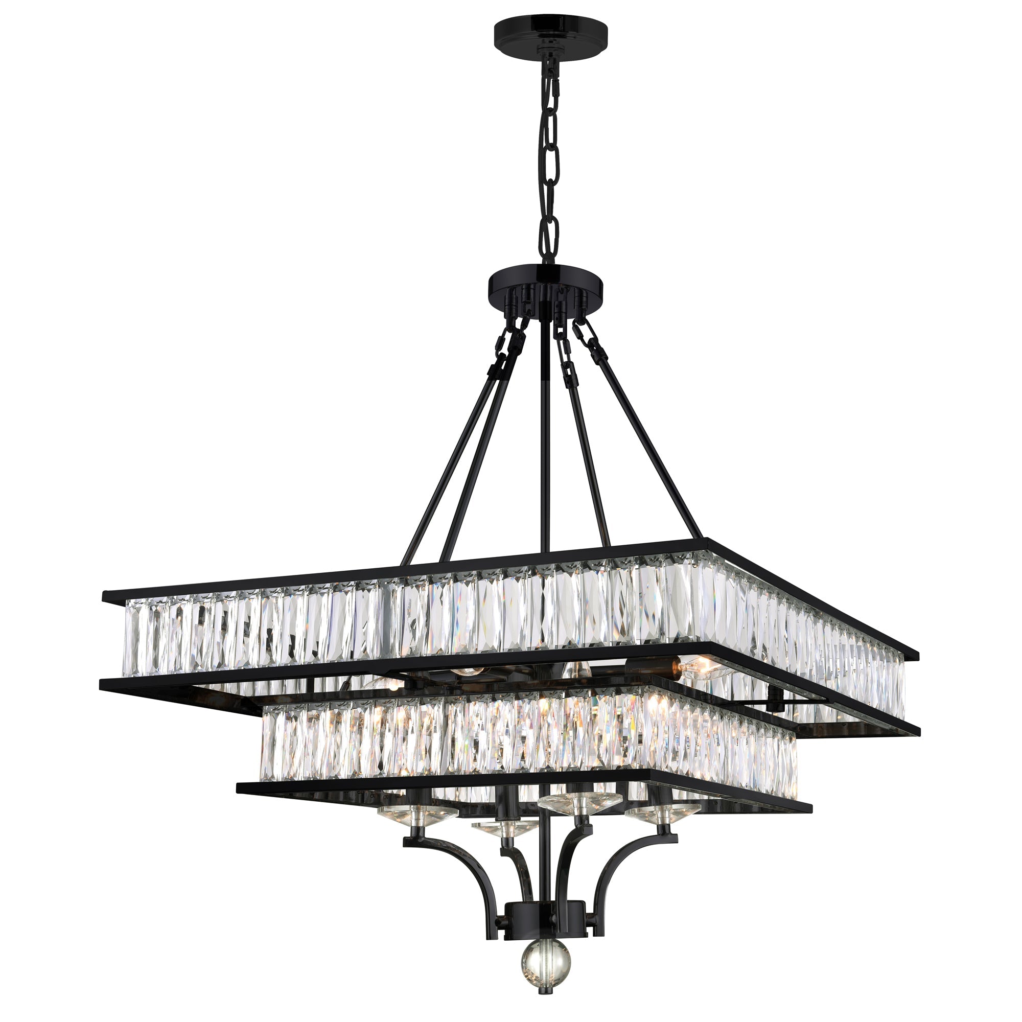 Shalia 8 Light Chandelier With Black Finish - CWI Lighting