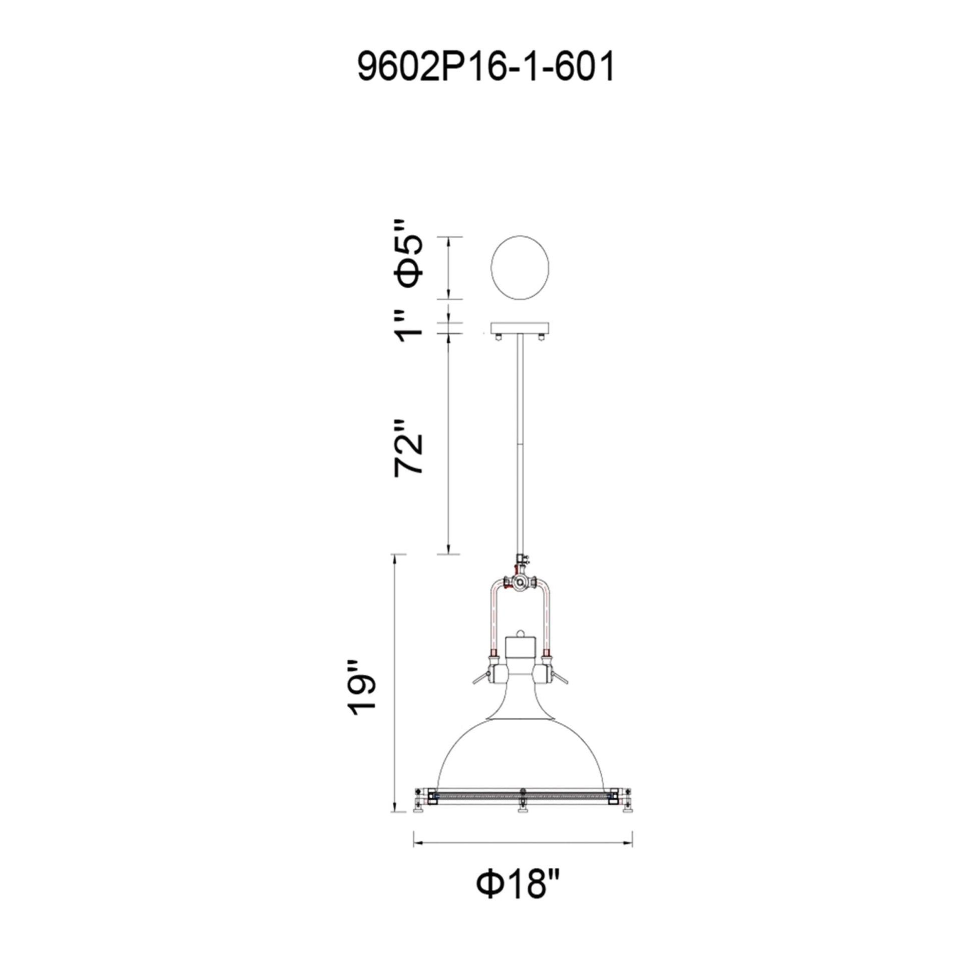 Show 1 Light Down Pendant With Chrome Finish - CWI Lighting