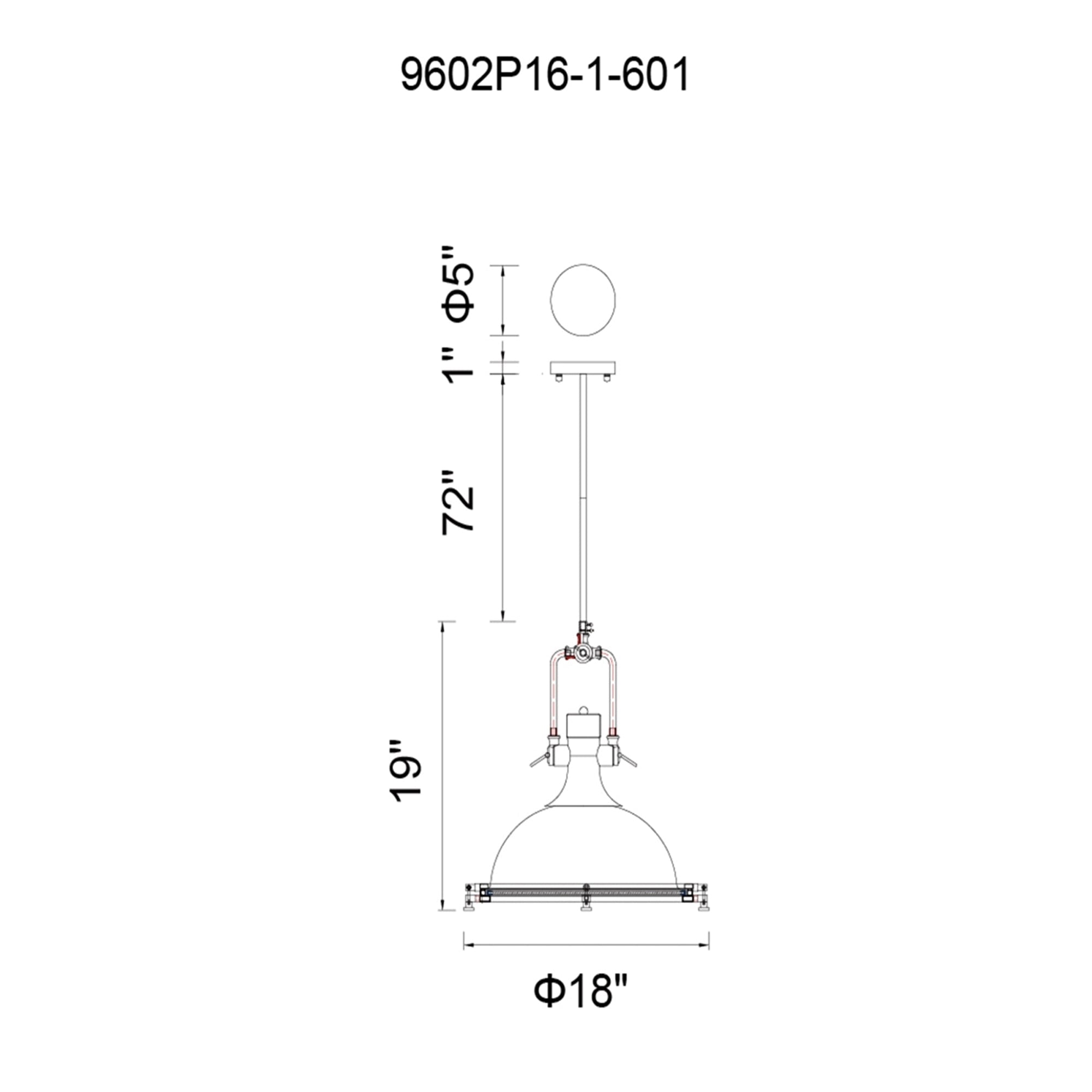 Show 1 Light Down Pendant With Chrome Finish - CWI Lighting