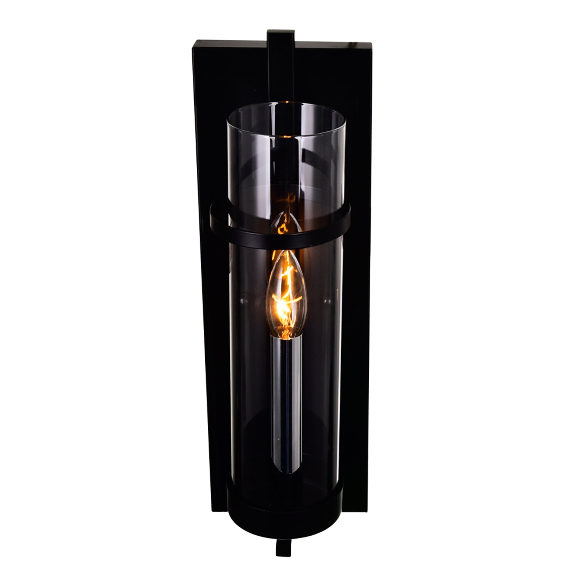 Sierra 1 Light 5in Black Wall Sconce - CWI Lighting