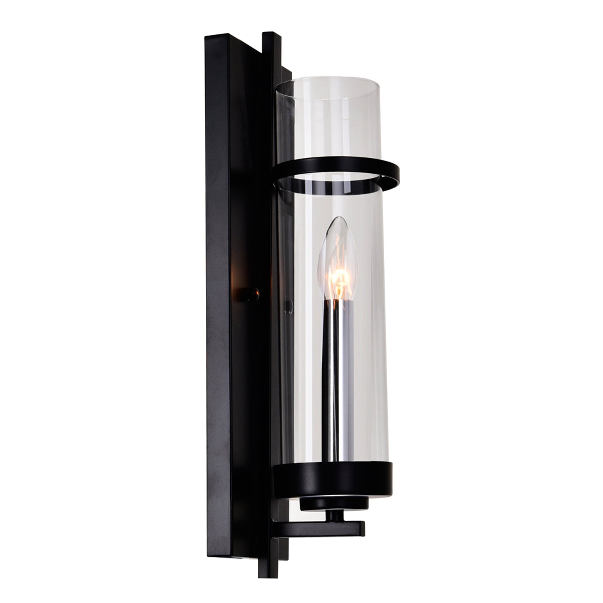 Sierra 1 Light 5in Black Wall Sconce - CWI Lighting