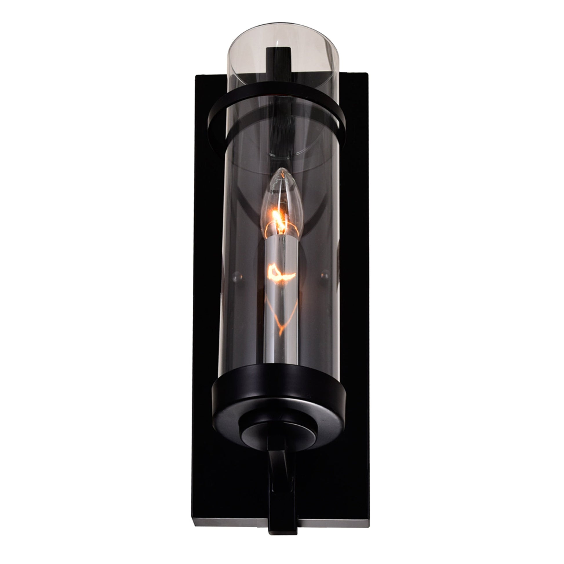 Sierra 1 Light 5in Black Wall Sconce - CWI Lighting
