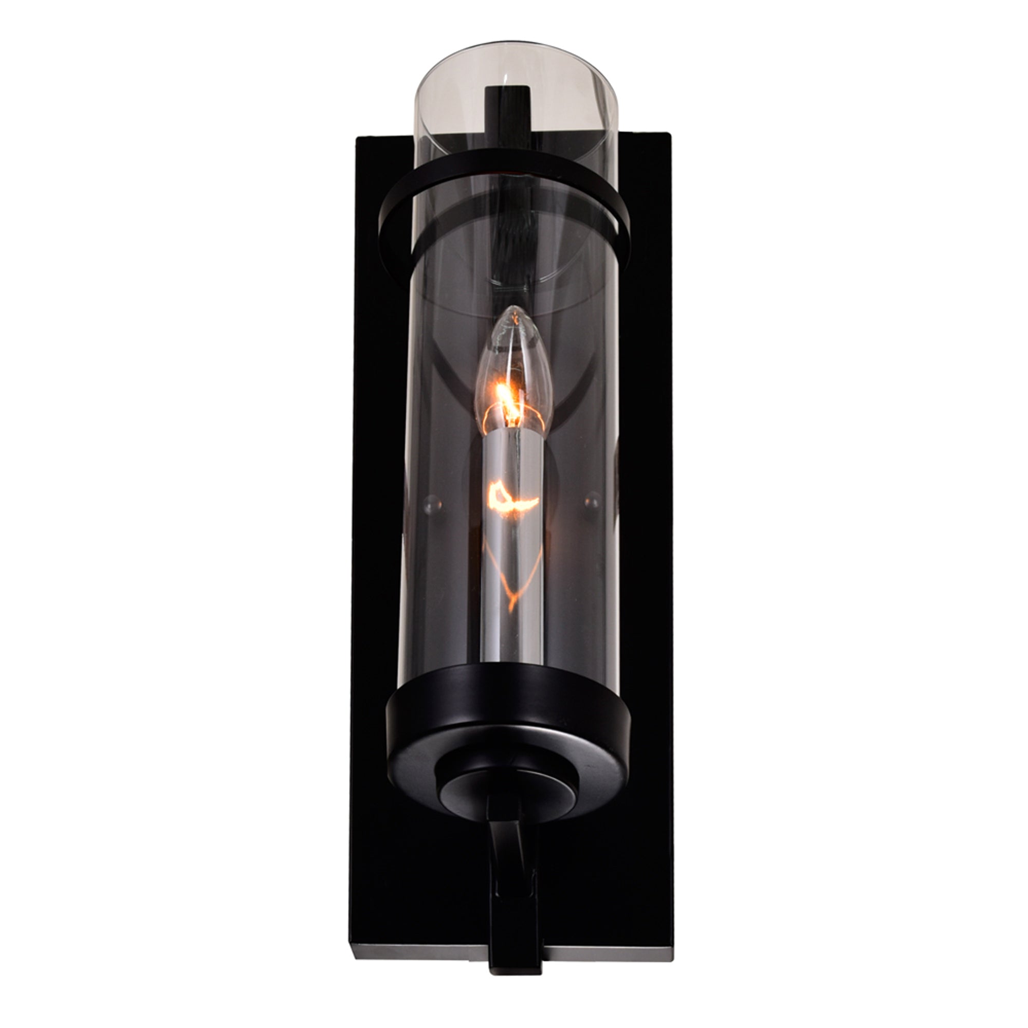 Sierra 1 Light 5in Black Wall Sconce - CWI Lighting