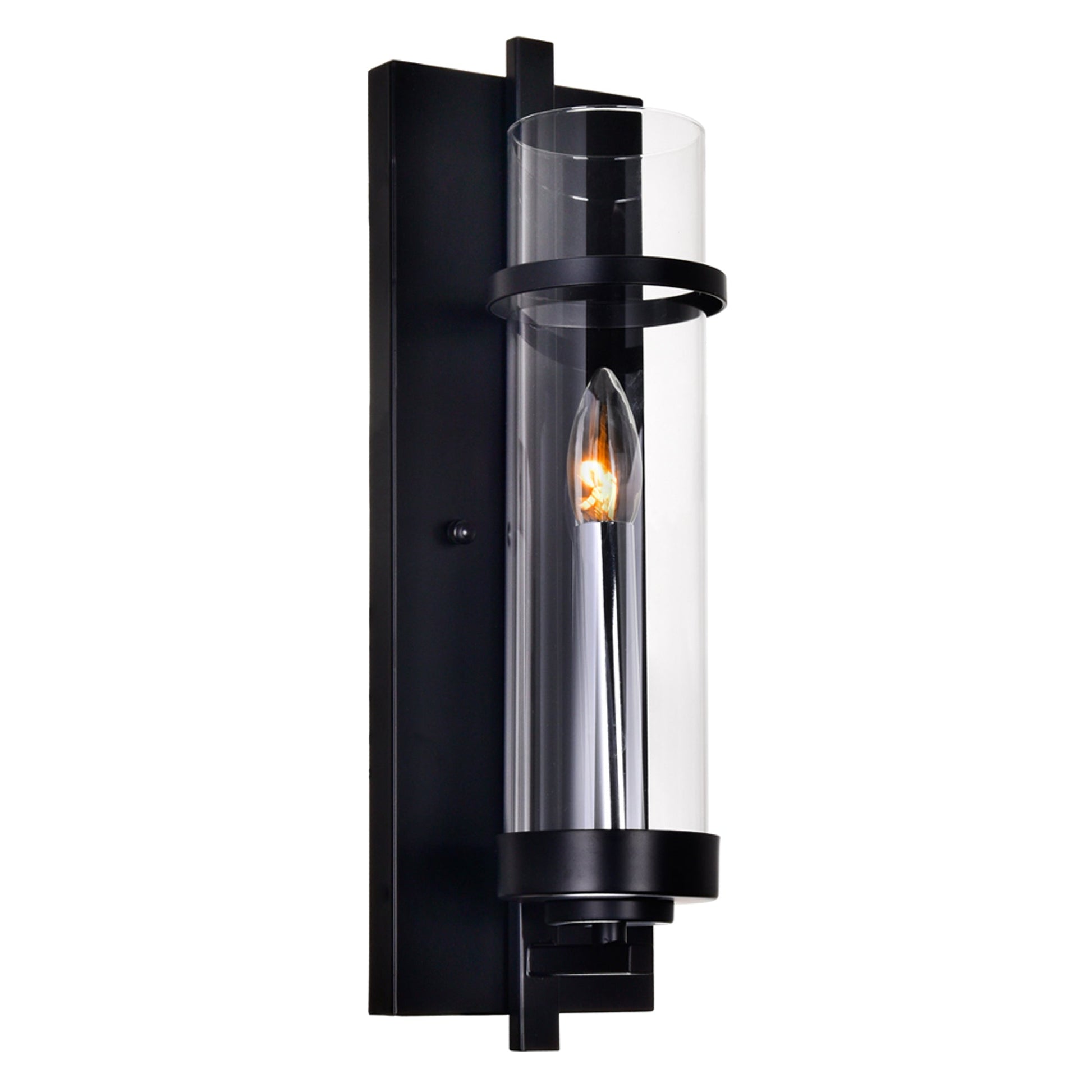 Sierra 1 Light 5in Black Wall Sconce - CWI Lighting