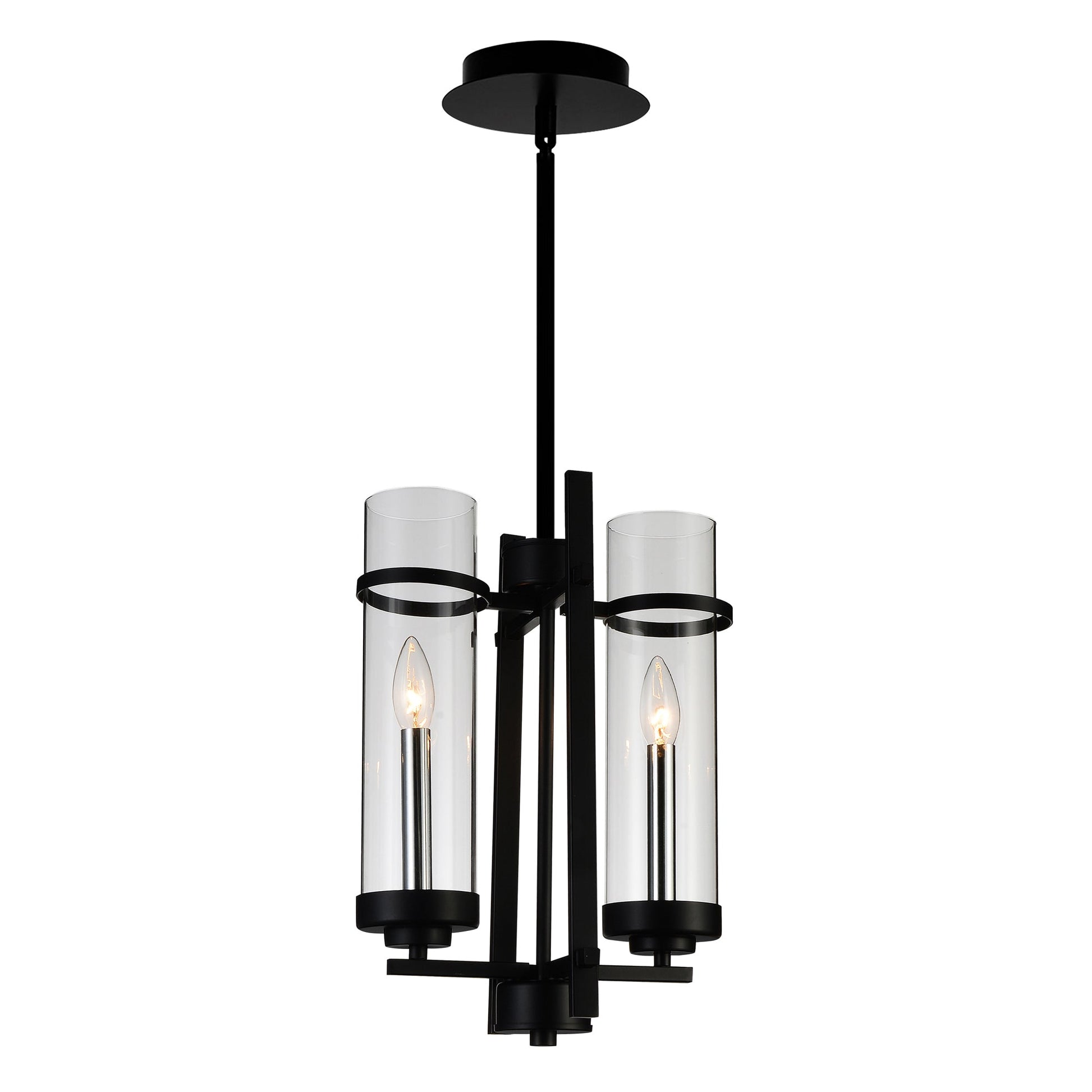 Sierra 2 Light 6in Black Mini Pendant - CWI Lighting