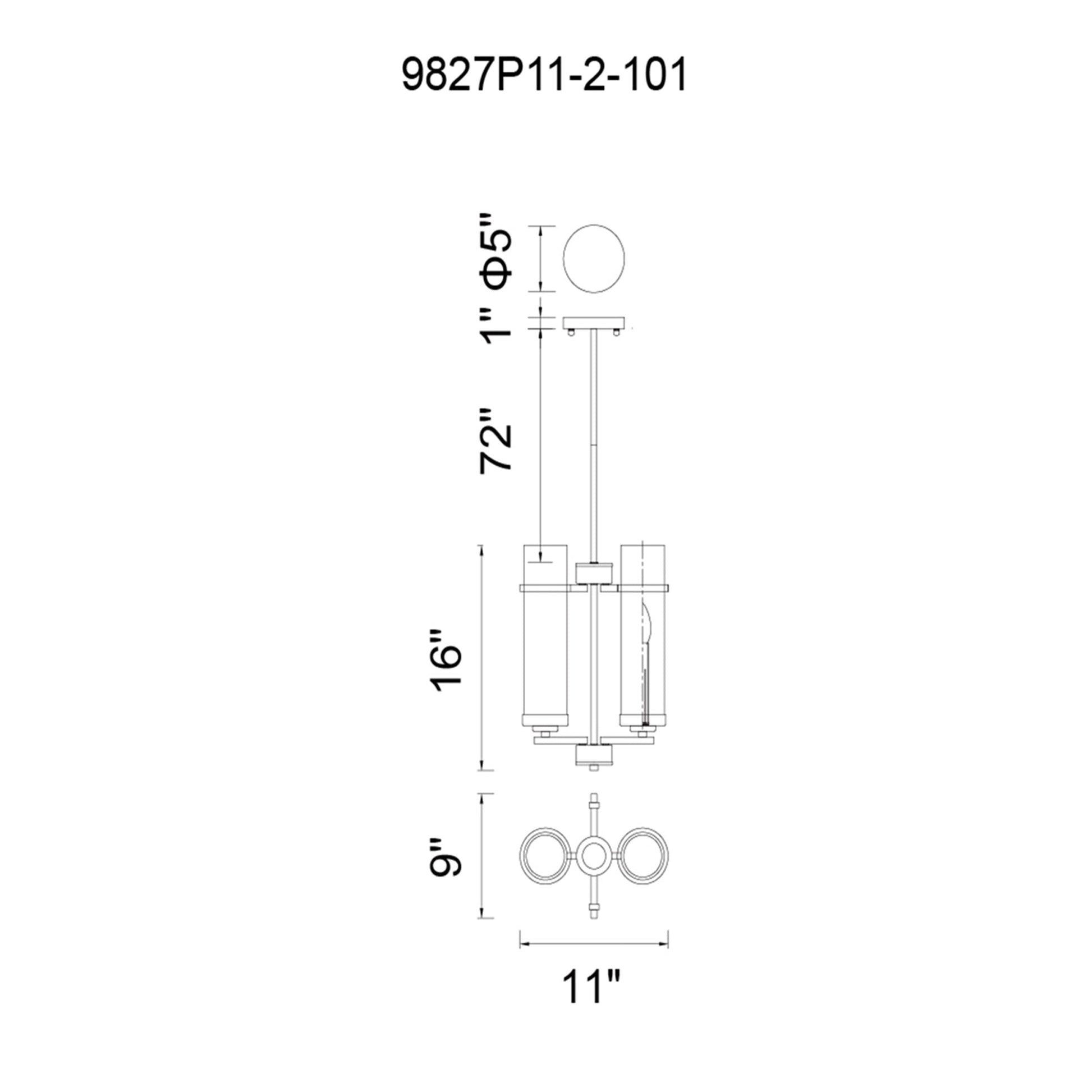 Sierra 2 Light 6in Black Mini Pendant - CWI Lighting