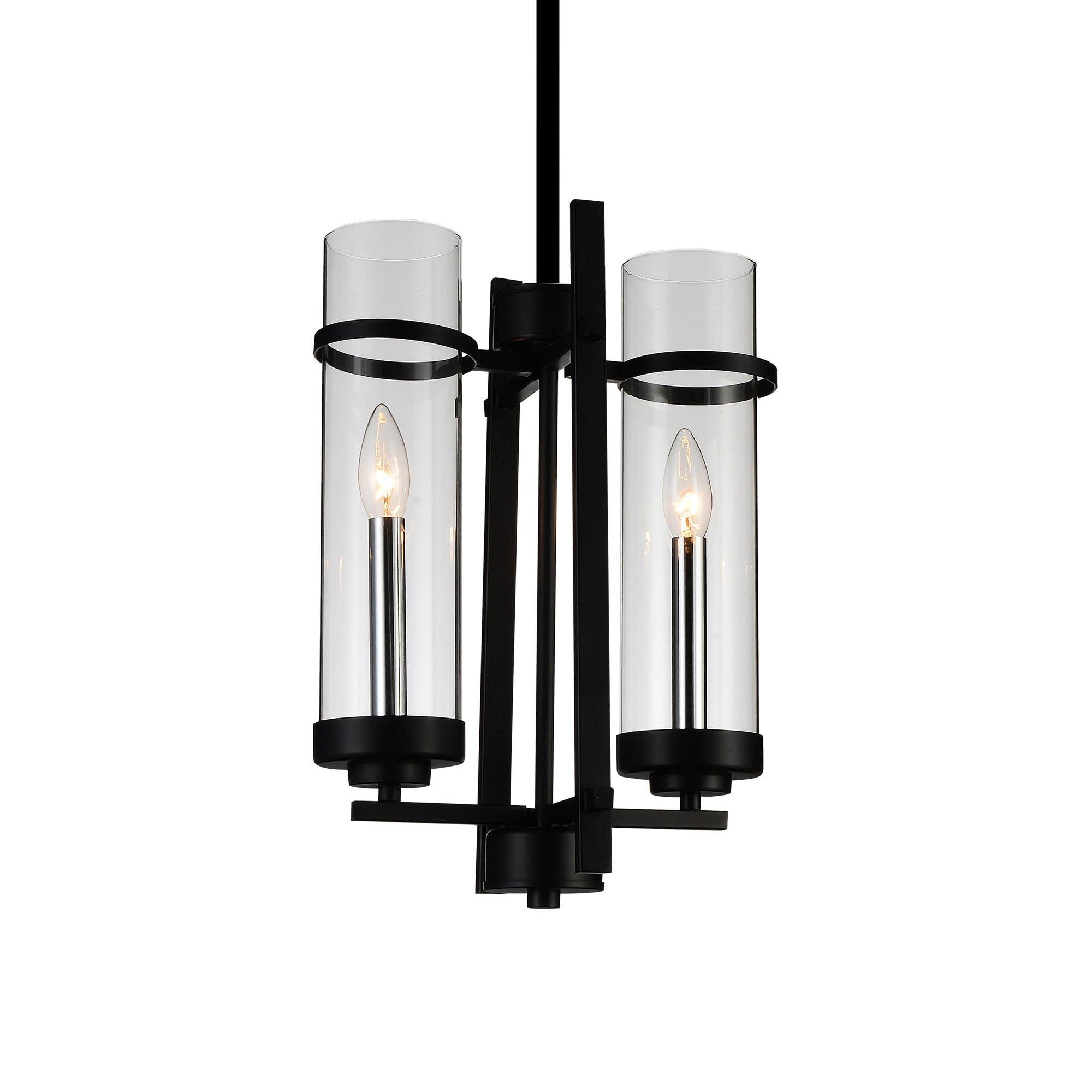 Sierra 2 Light 6in Black Mini Pendant - CWI Lighting