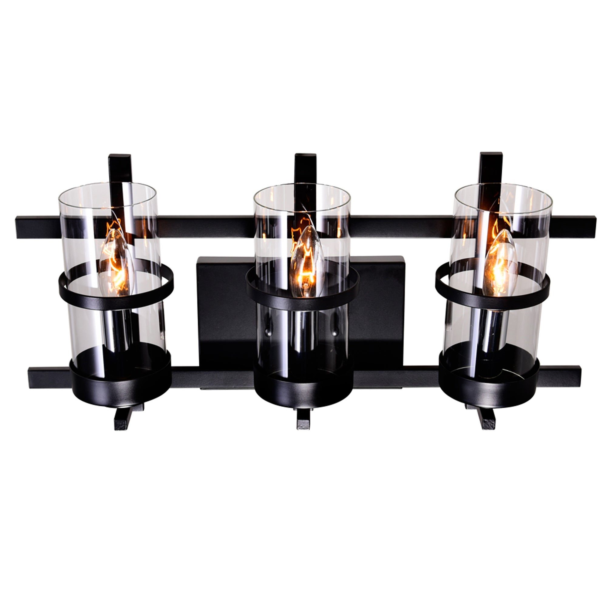 Sierra 3 Light 21in Black Wall Sconce - CWI Lighting