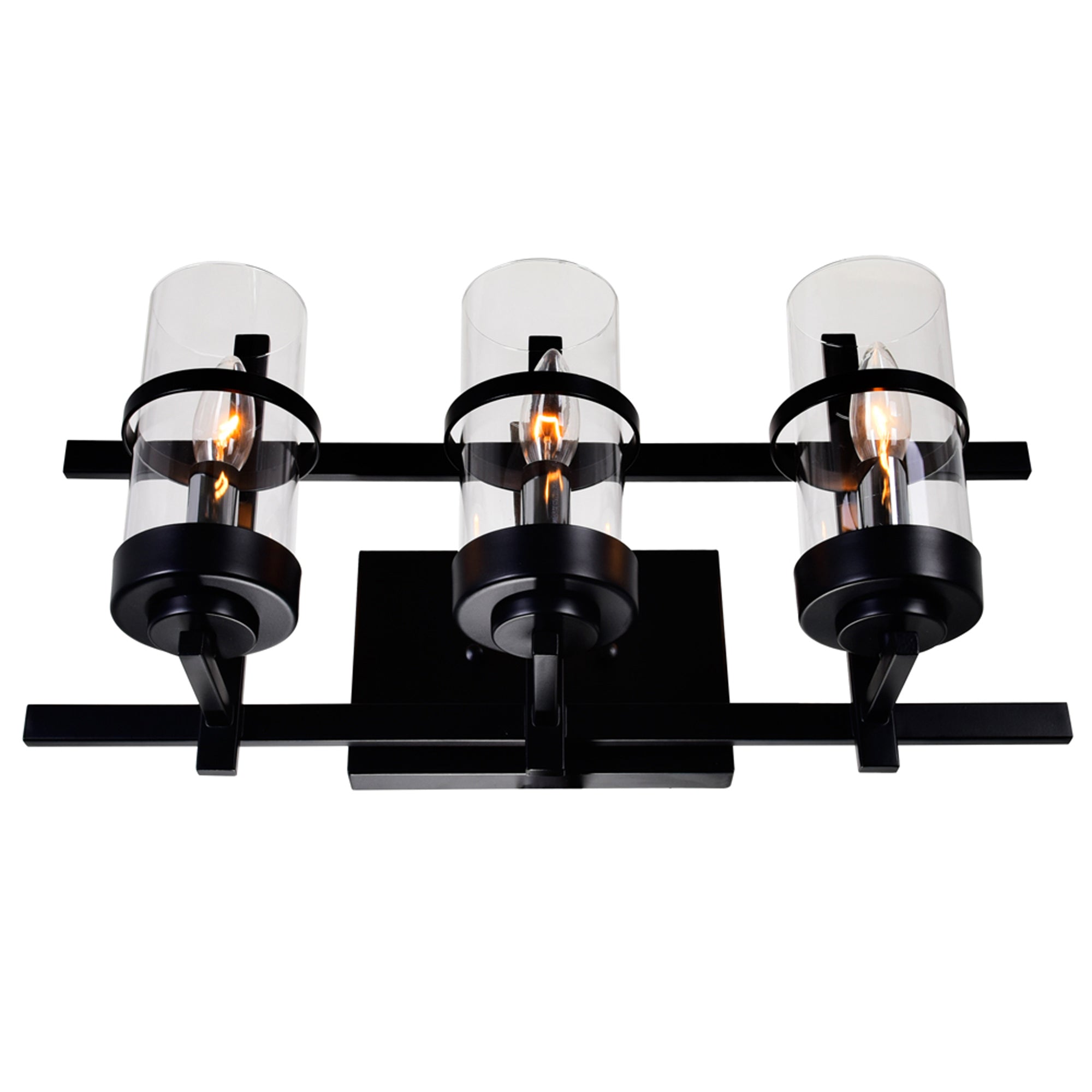 Sierra 3 Light 21in Black Wall Sconce - CWI Lighting