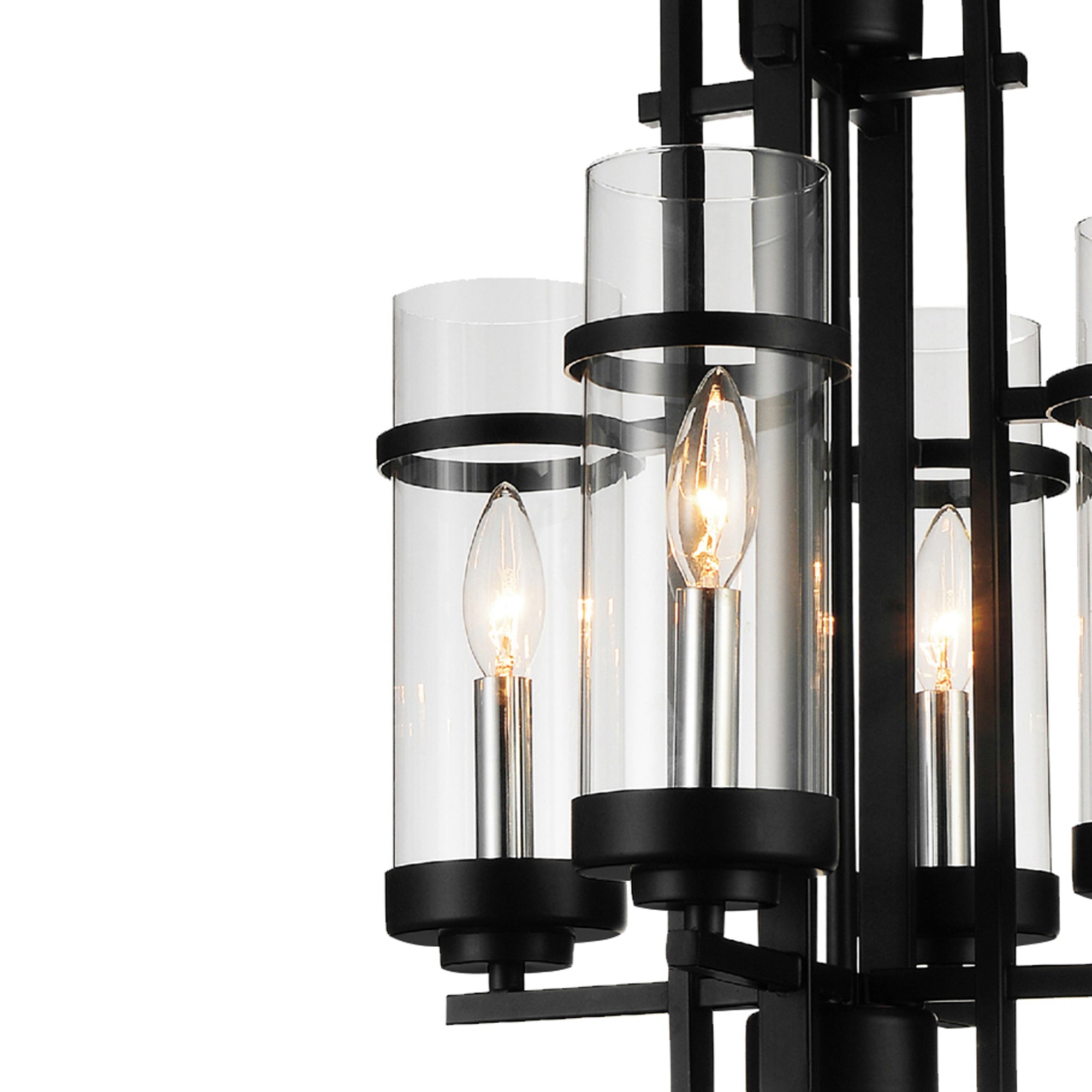 Sierra 4 Light 14in Black Mini Pendant - CWI Lighting