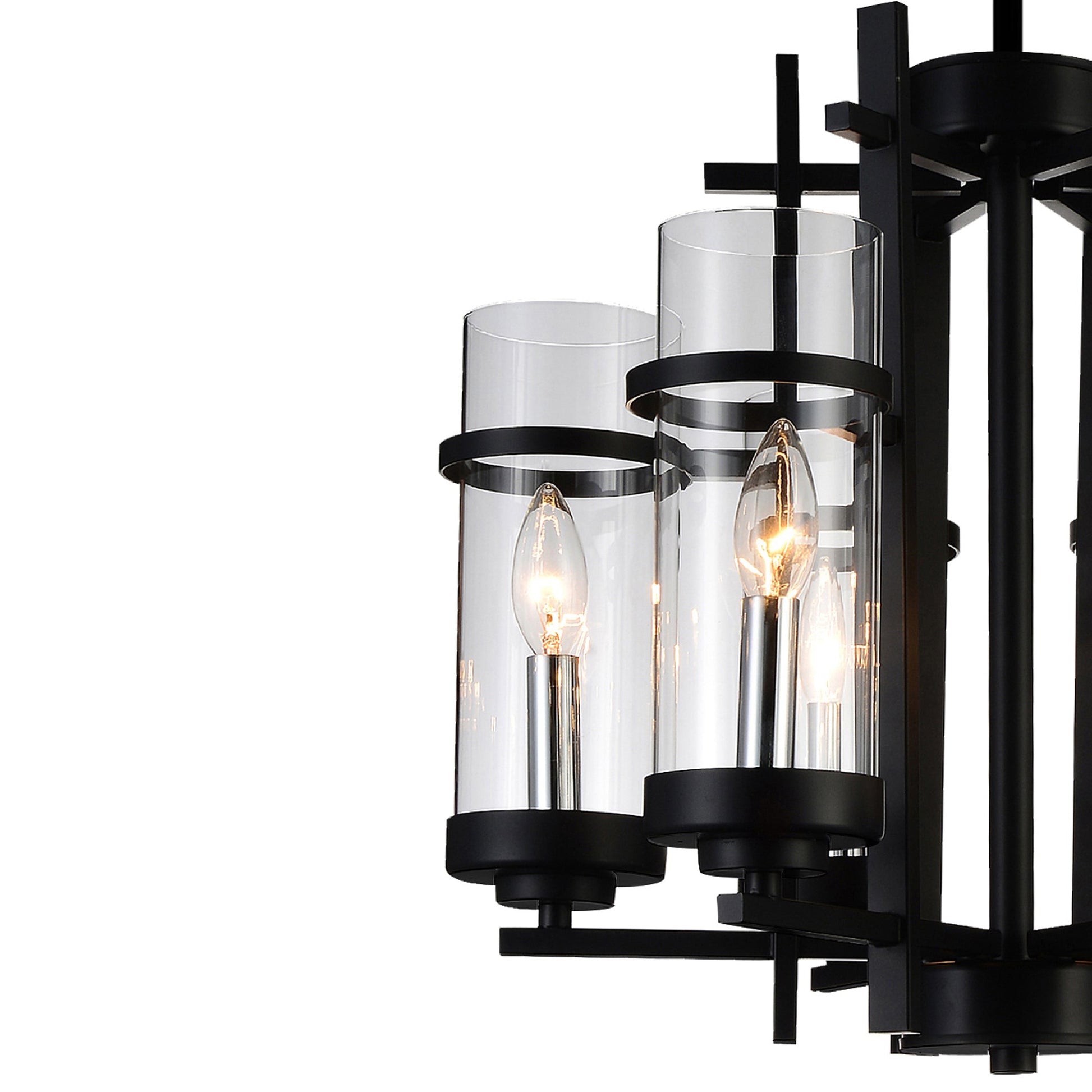 Sierra 6 Light 18in Black Chandelier - CWI Lighting