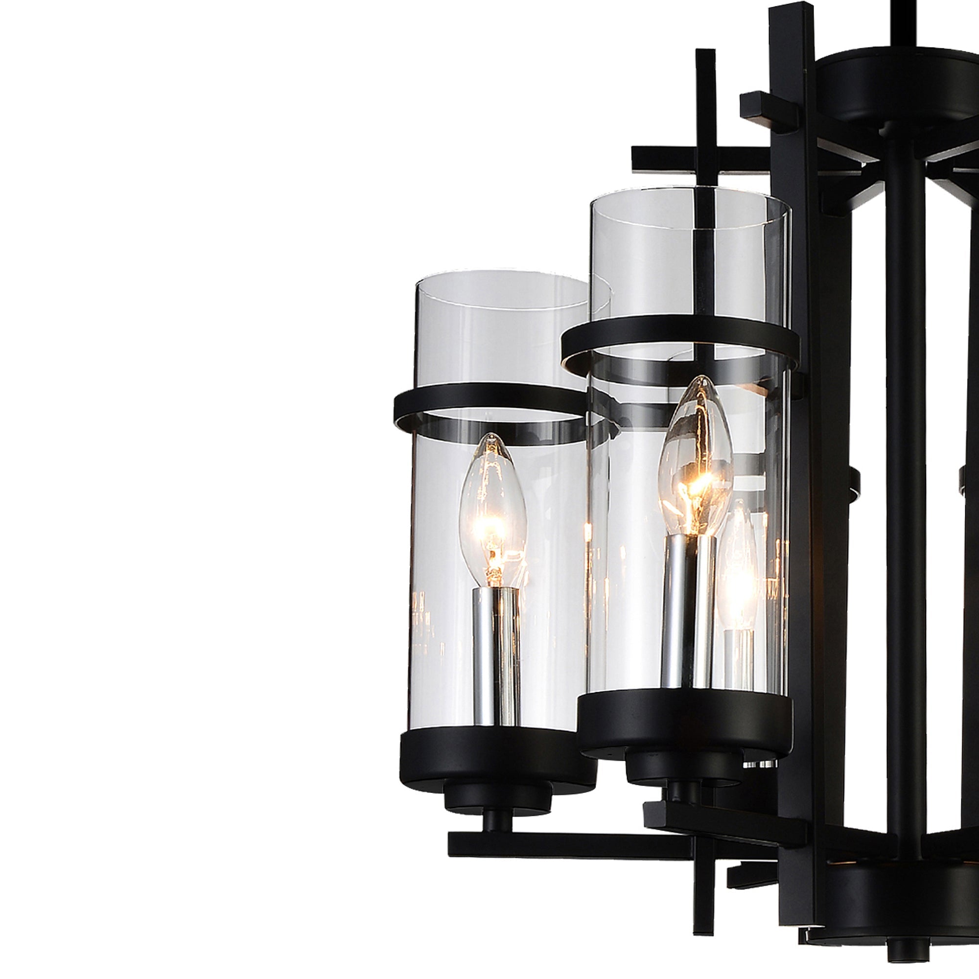Sierra 6 Light 18in Black Chandelier - CWI Lighting