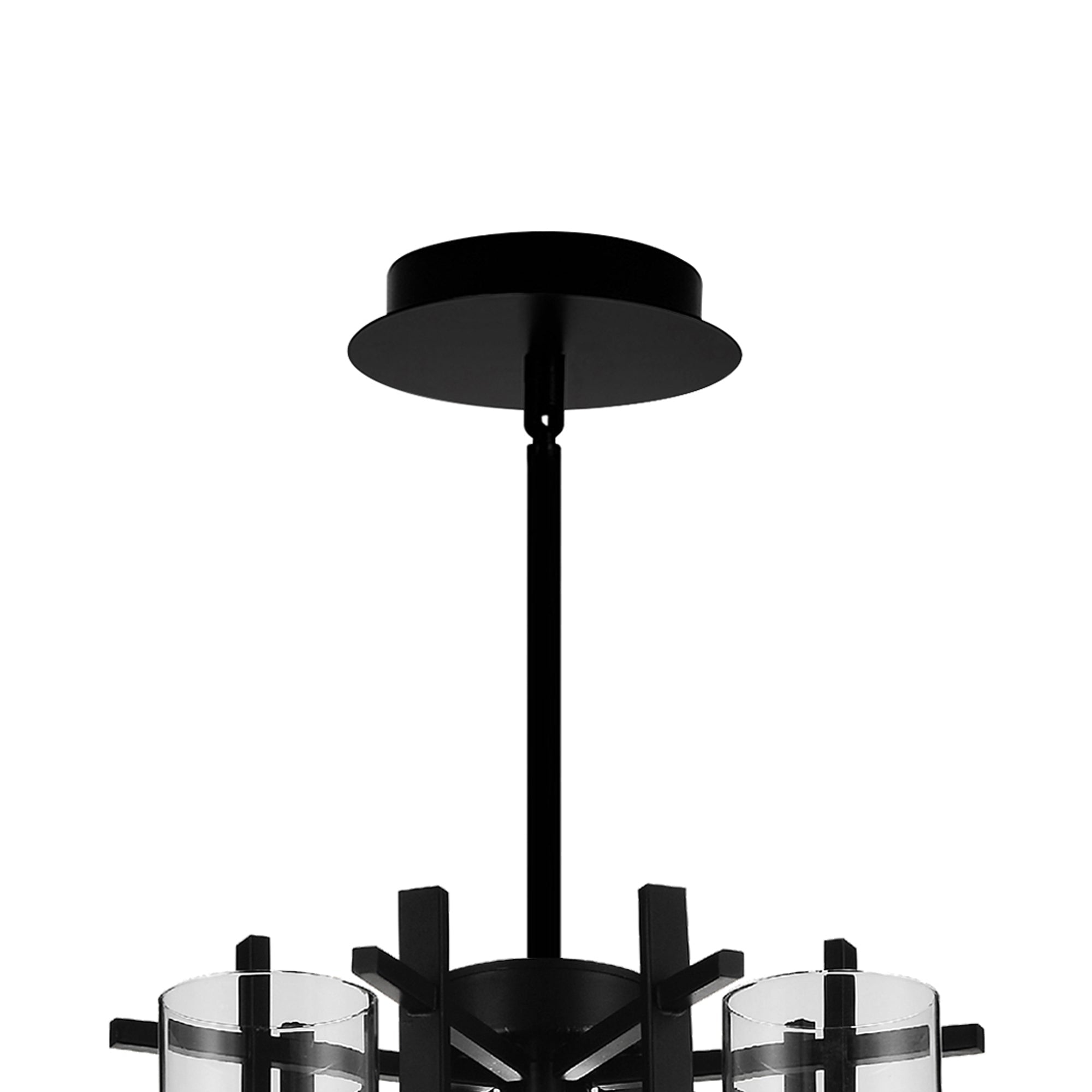 Sierra 6 Light 18in Black Chandelier - CWI Lighting