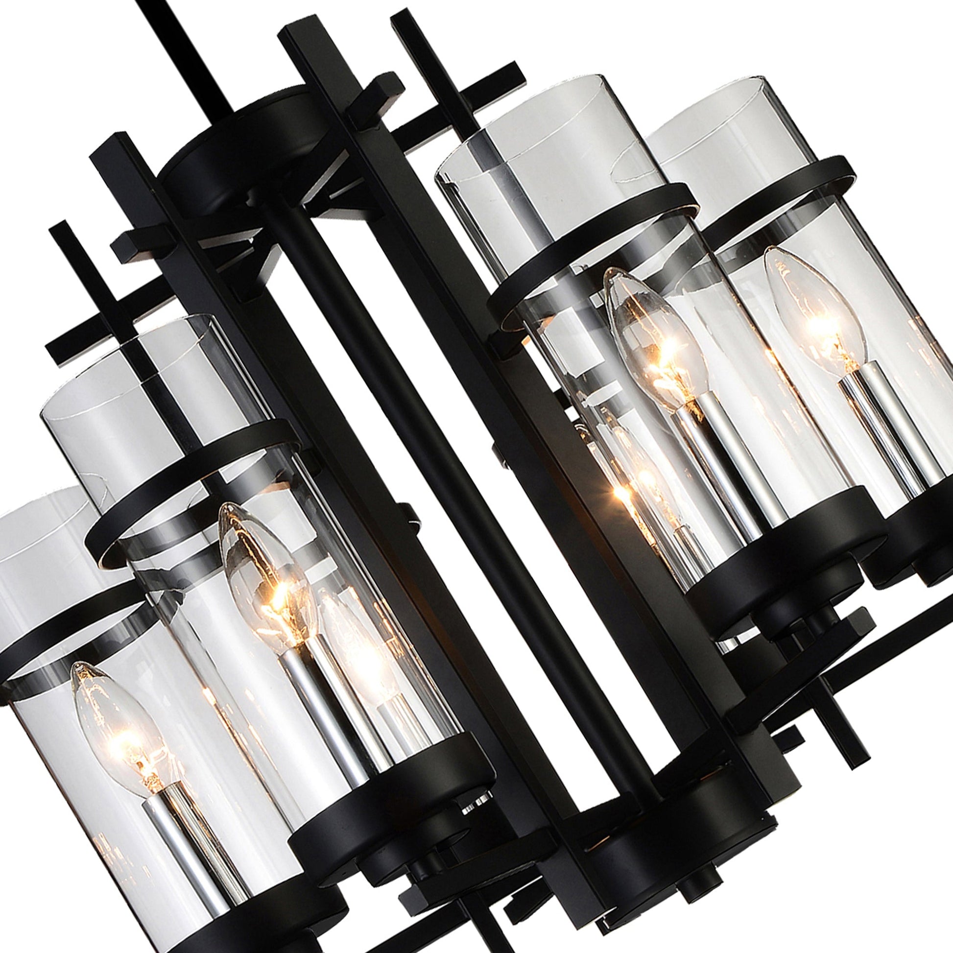 Sierra 6 Light 18in Black Chandelier - CWI Lighting