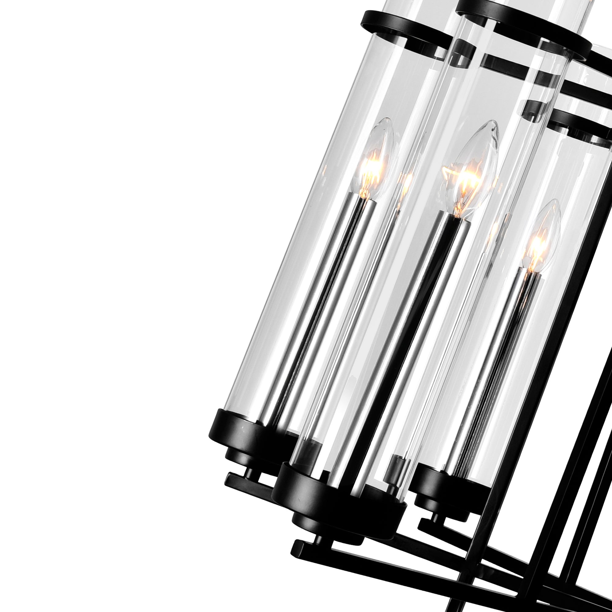 Sierra 8 Light 26in Black Chandelier - CWI Lighting