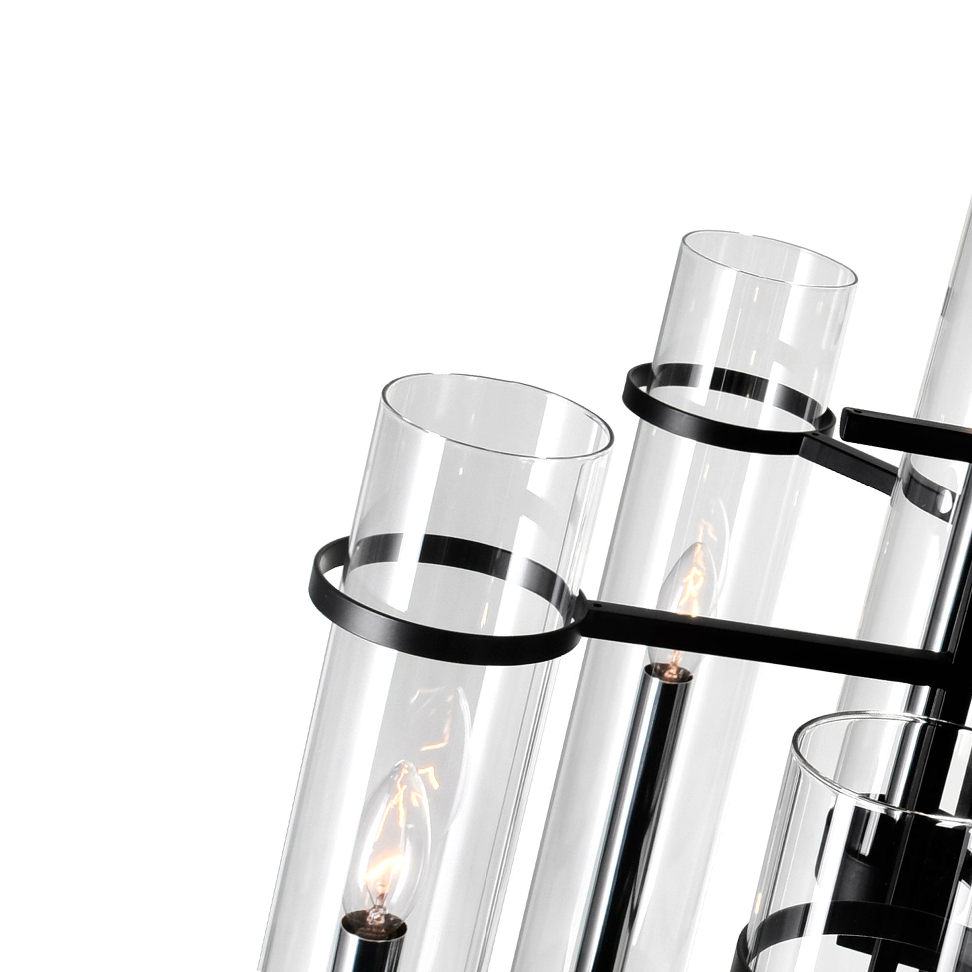 Sierra 8 Light 26in Black Chandelier - CWI Lighting