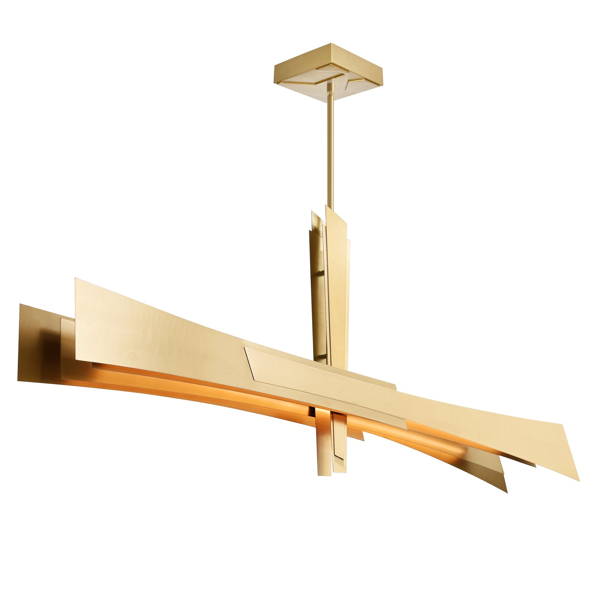 Solara Integrated LED 50in Brass Chandelier - CWI Lighting