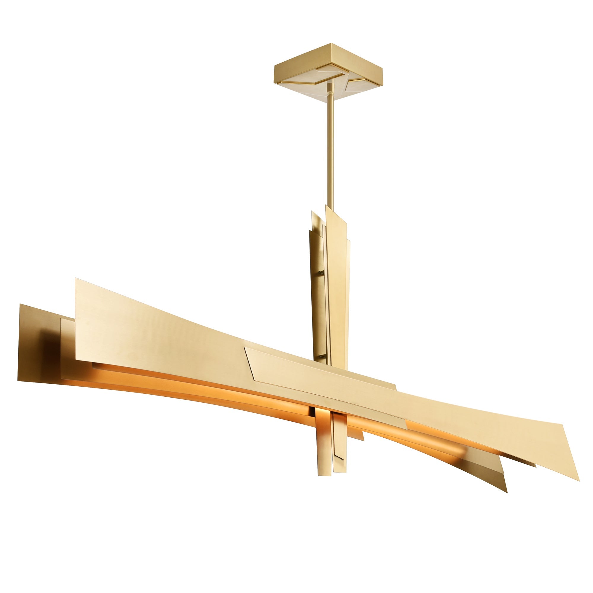 Solara Integrated LED 50in Brass Chandelier - CWI Lighting