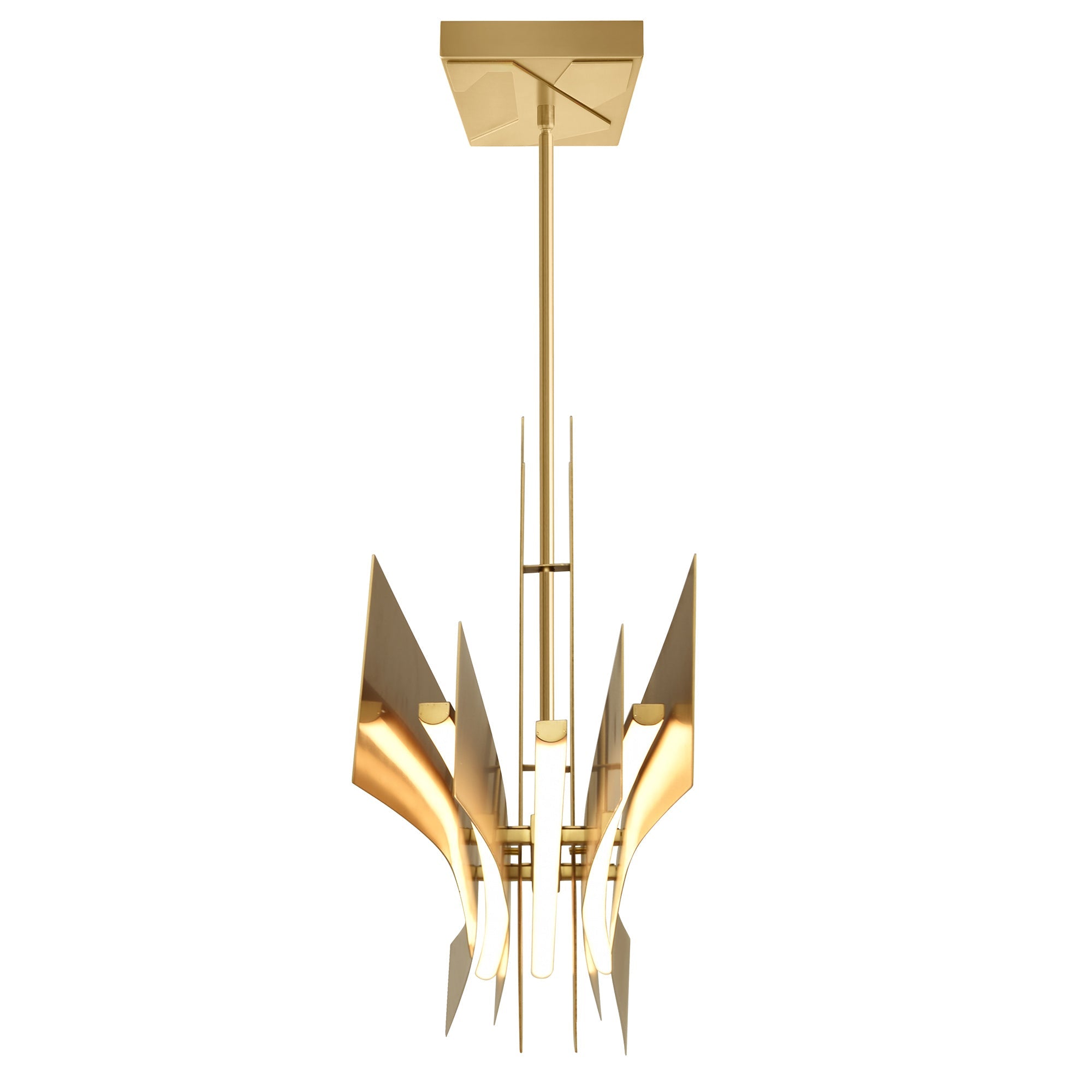 Solara Integrated LED 50in Brass Chandelier - CWI Lighting