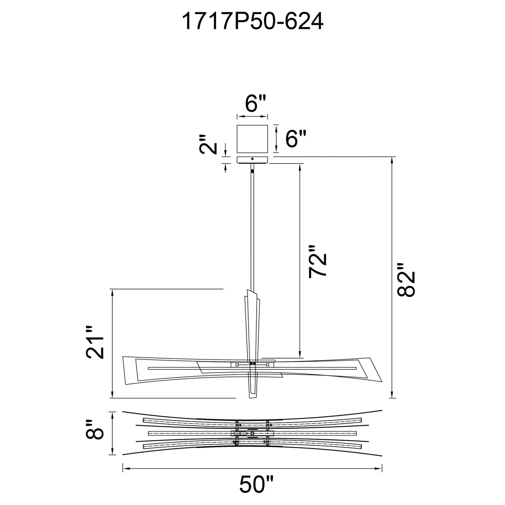Solara Integrated LED 50in Brass Chandelier - CWI Lighting