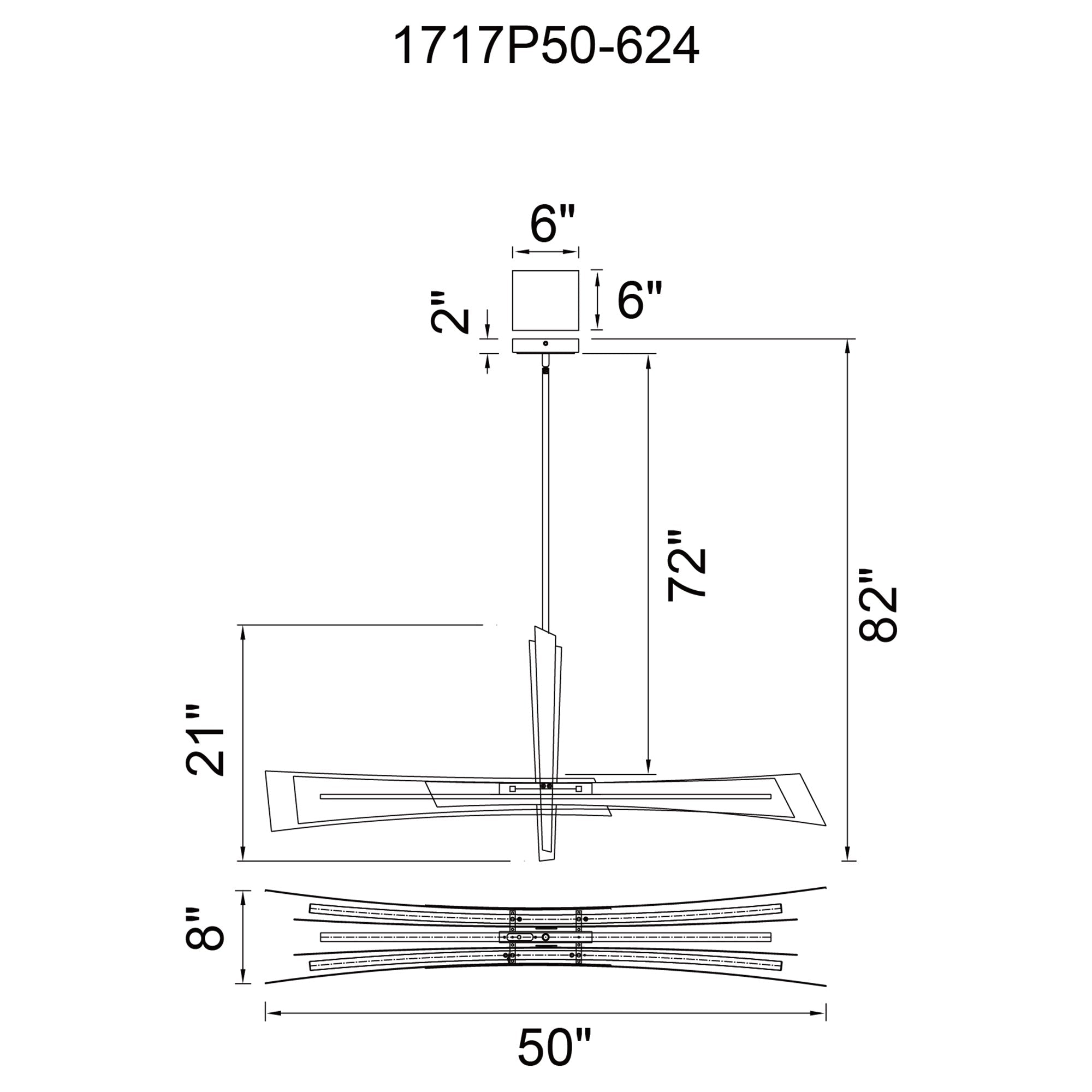 Solara Integrated LED 50in Brass Chandelier - CWI Lighting